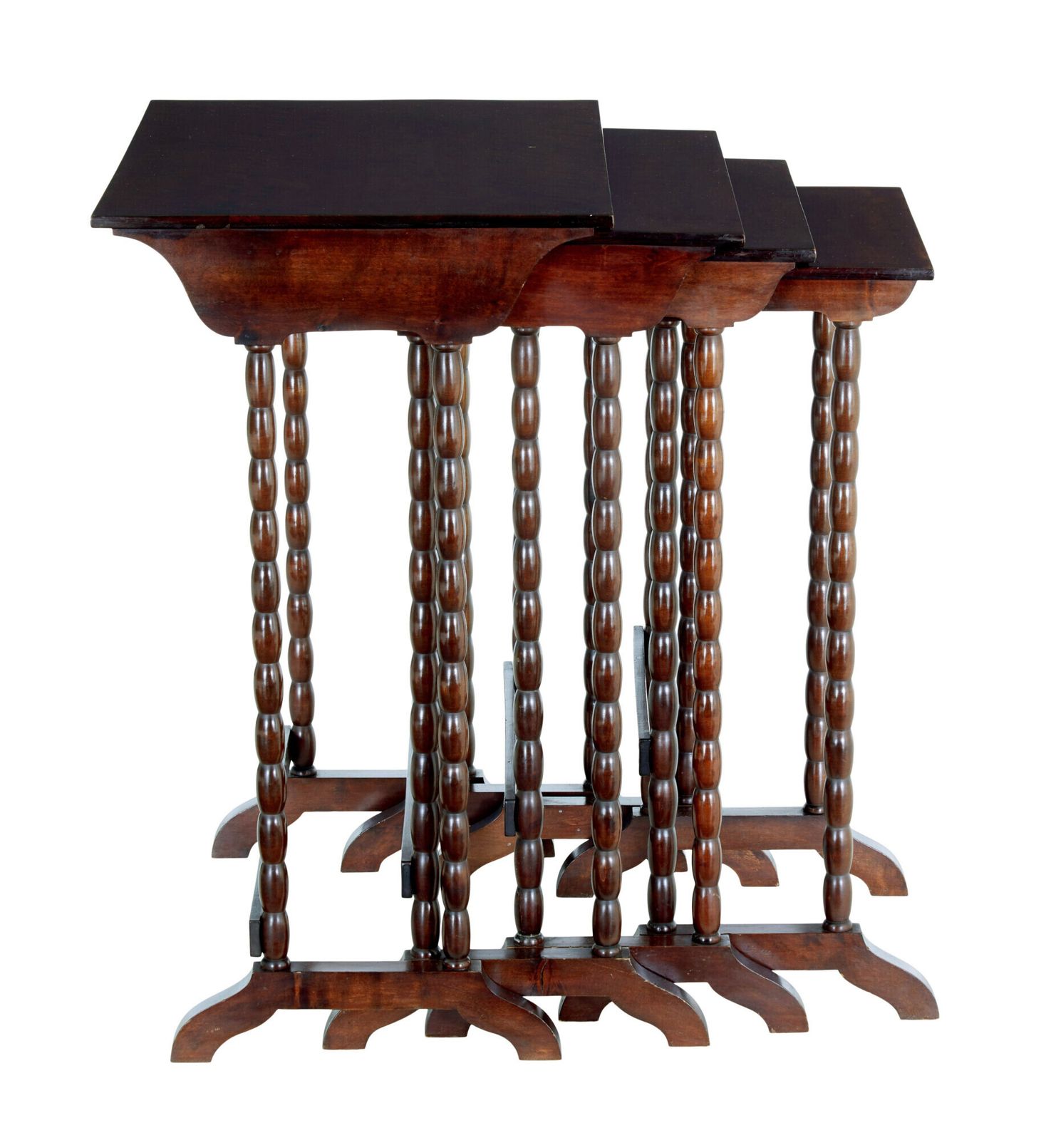 Nest Of 4 Mid Century Scandinavian Birch Tables photo for sale