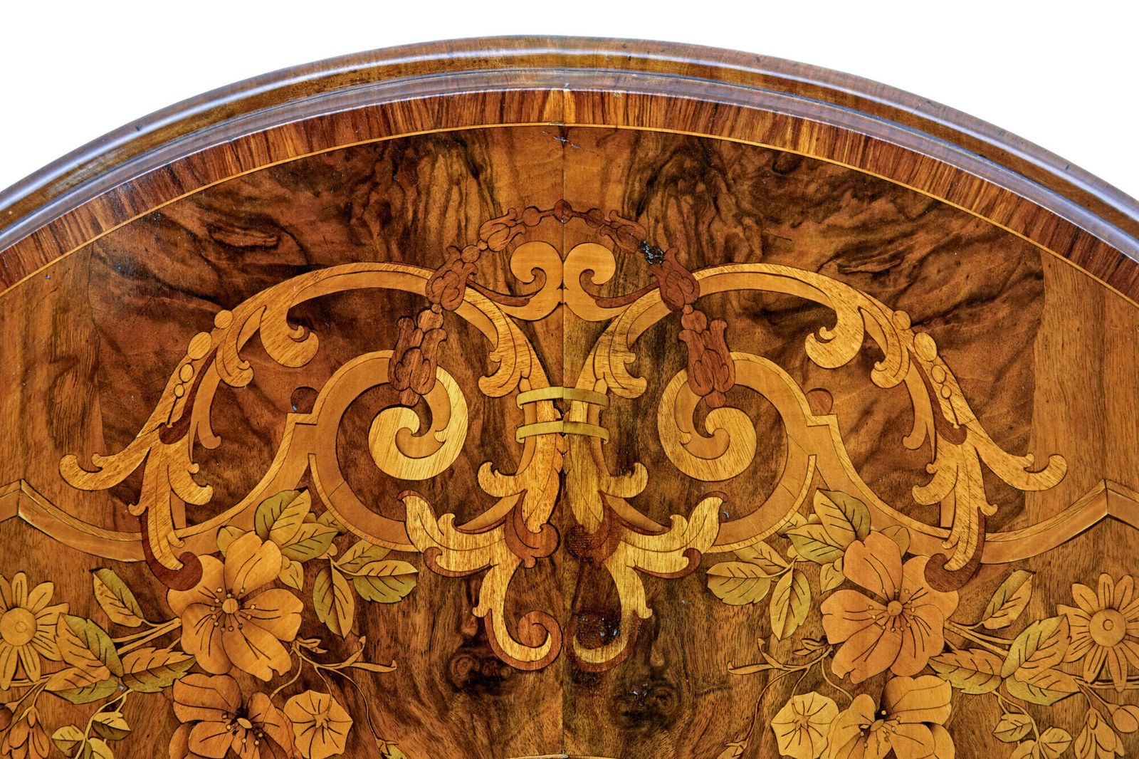 19th Century Walnut Victorian Marquetry Tilt Top Table photo 7645.0