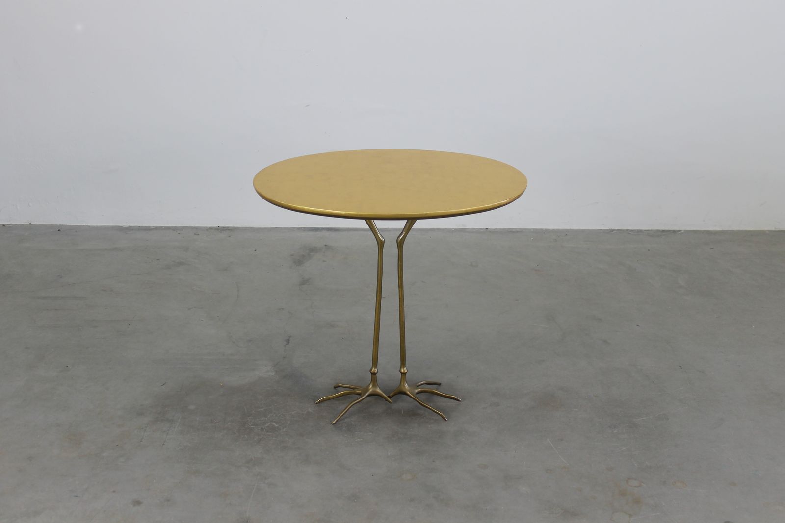 Meret Oppenheim Traccia Side Table In Wood Gold Leaf And Bronze By Gavina 1980s photo furniture