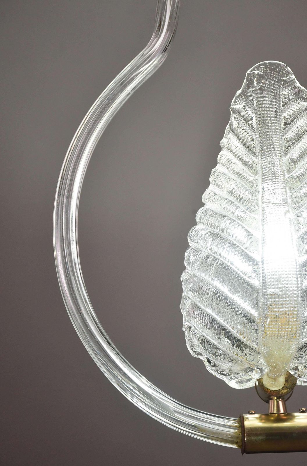 photo vinterior Lovely Transparent Art Decò Barovier E Toso Pendant Light Murano Glass, 1930s