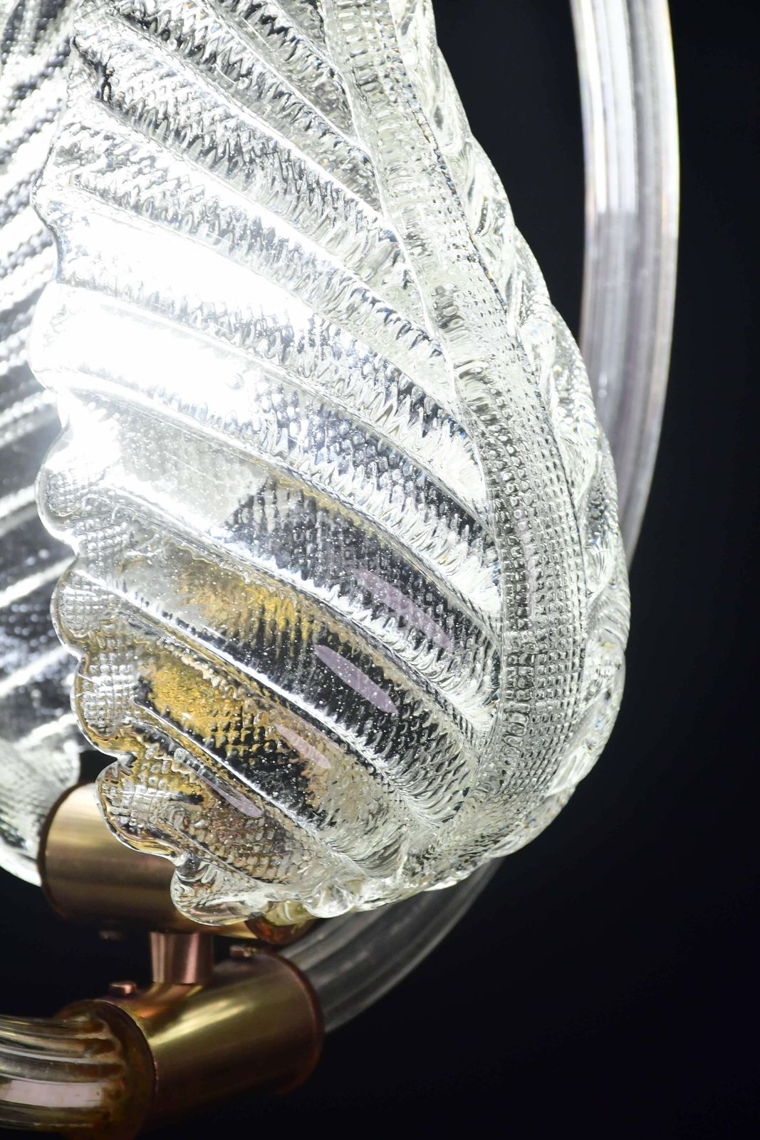 photo buy Lovely Transparent Art Decò Barovier E Toso Pendant Light Murano Glass, 1930s