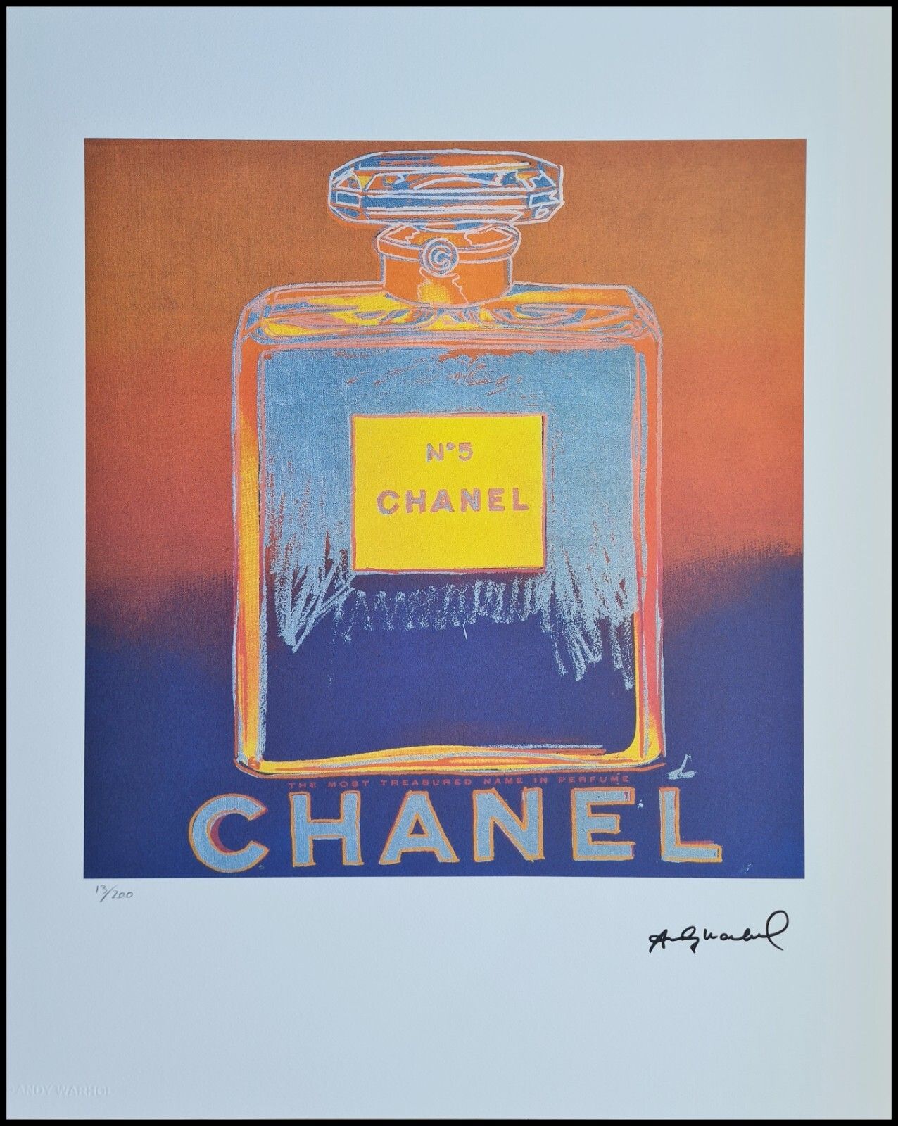 Andy Warhol 'Chanel No. 5' Hand Numbered Limited Edition Lithograph