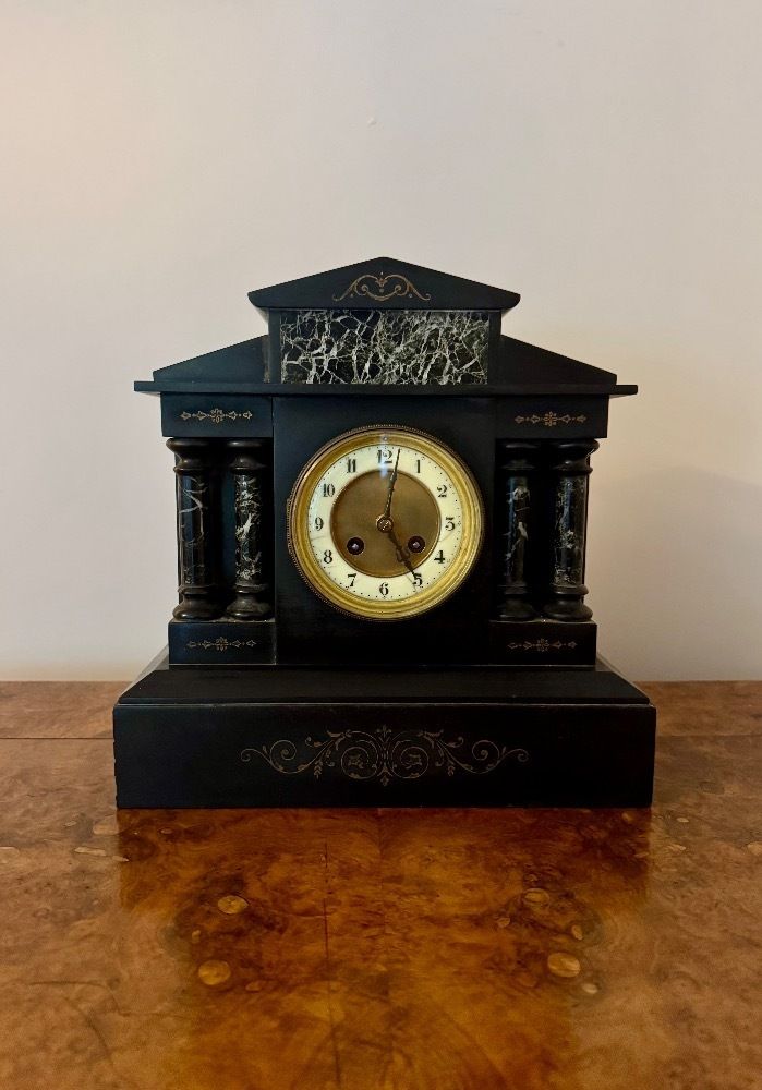 Quality Antique Eight Day Marble Mantle Clock