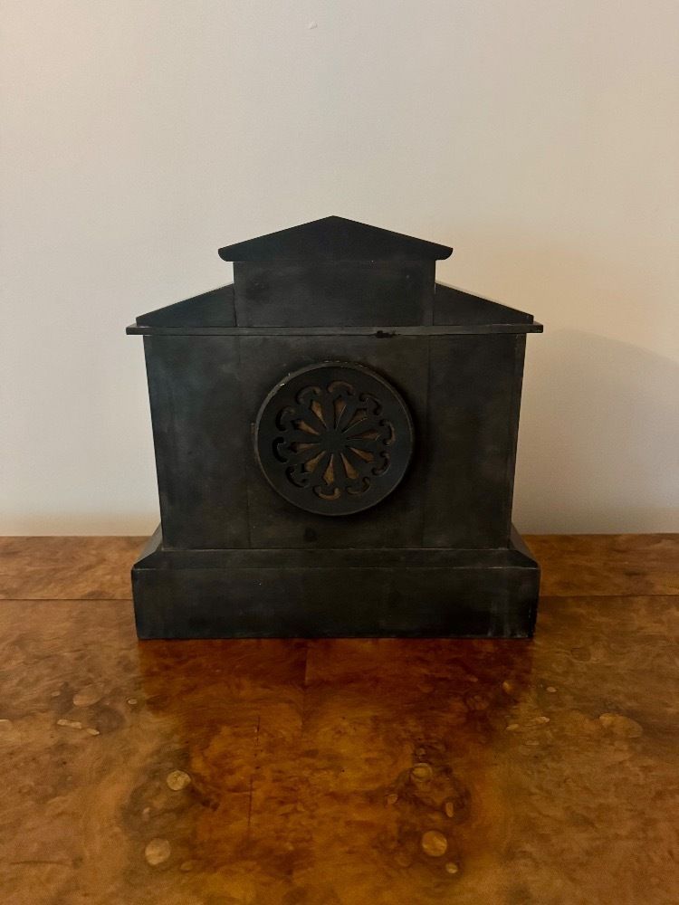 Quality Antique Eight Day Marble Mantle Clock photo vintage