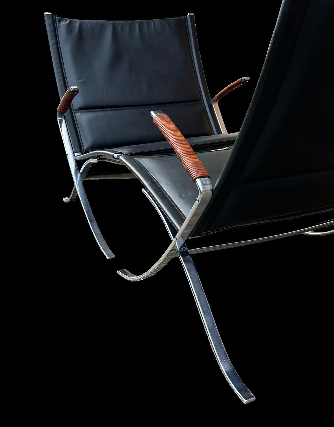 Pair Of Fk82 Or 'X' Chairs By Fabricius And Kastholm For Alfred Kill photo vinterior