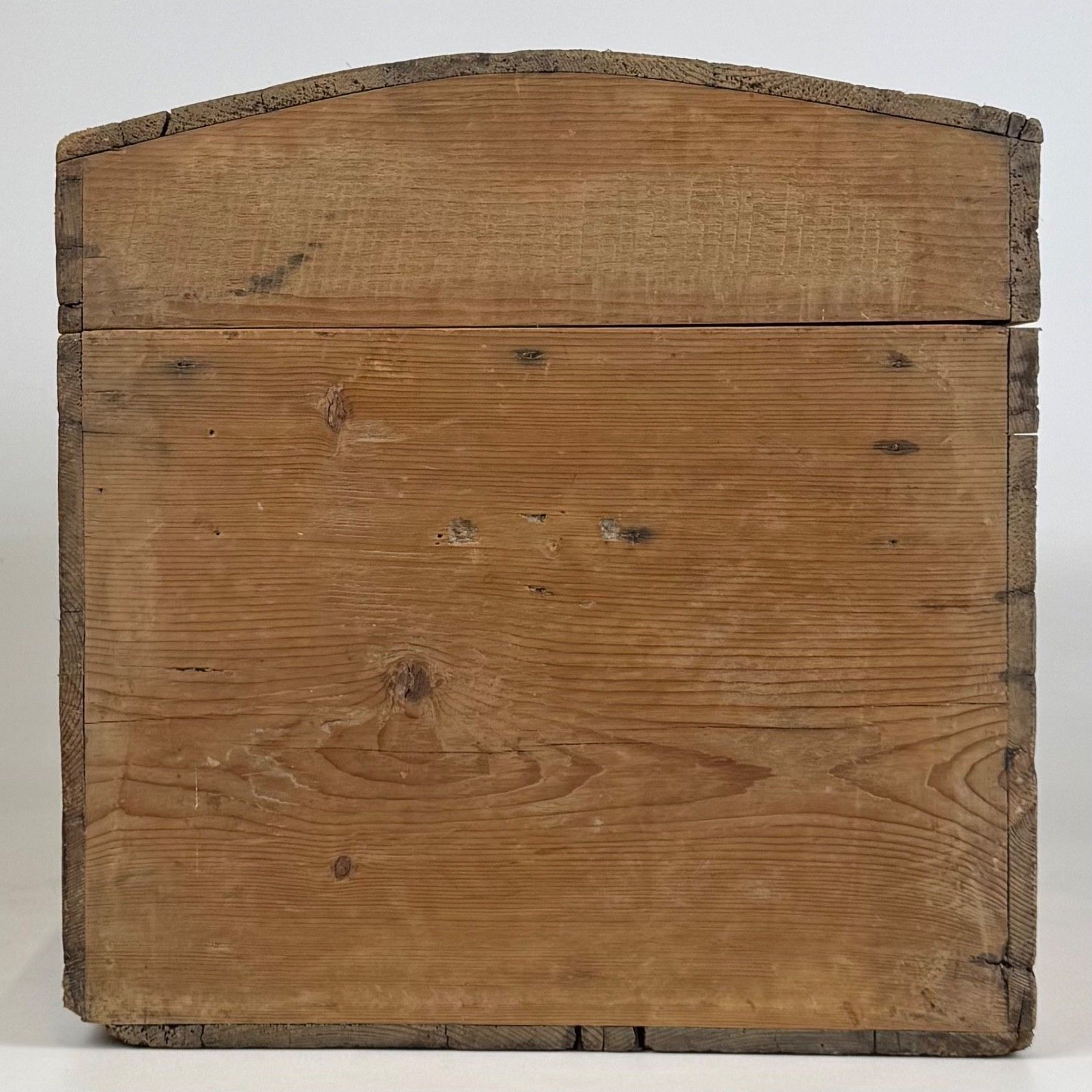 Antique 19th Century Rustic Dome Top Trunk In Pine photo for sale