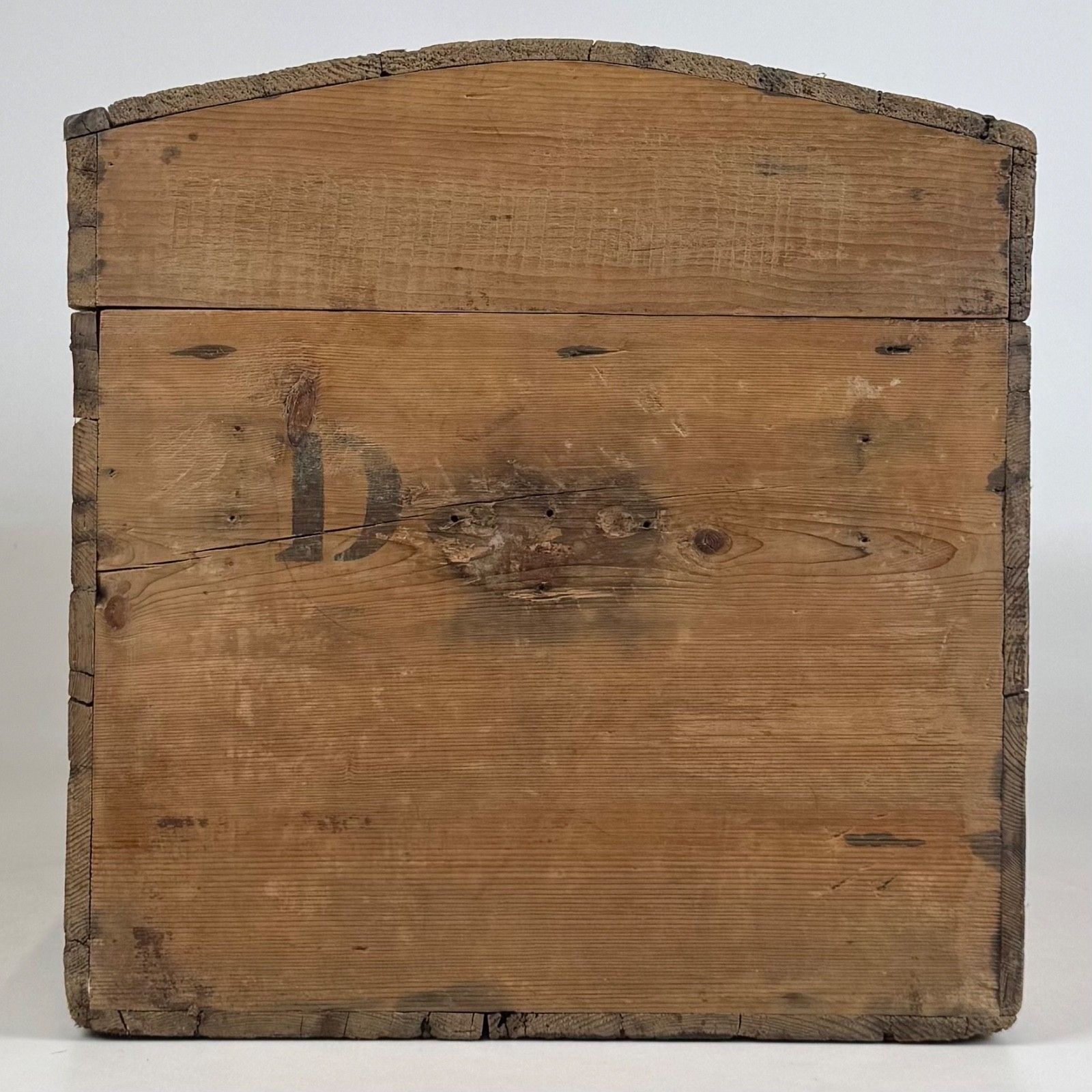 Antique 19th Century Rustic Dome Top Trunk In Pine photo buy