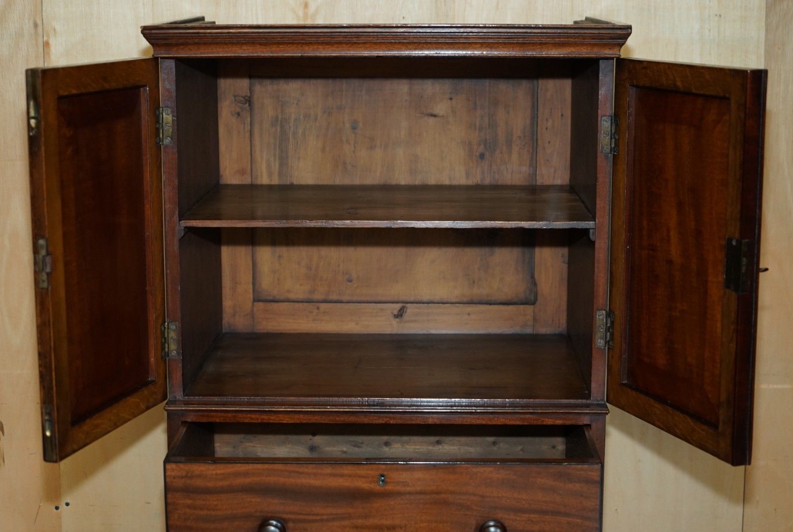 photo buy Pair Of Castle Howard Antique 1840 Mahogany Tallboy Chest Of Drawers Cupboards