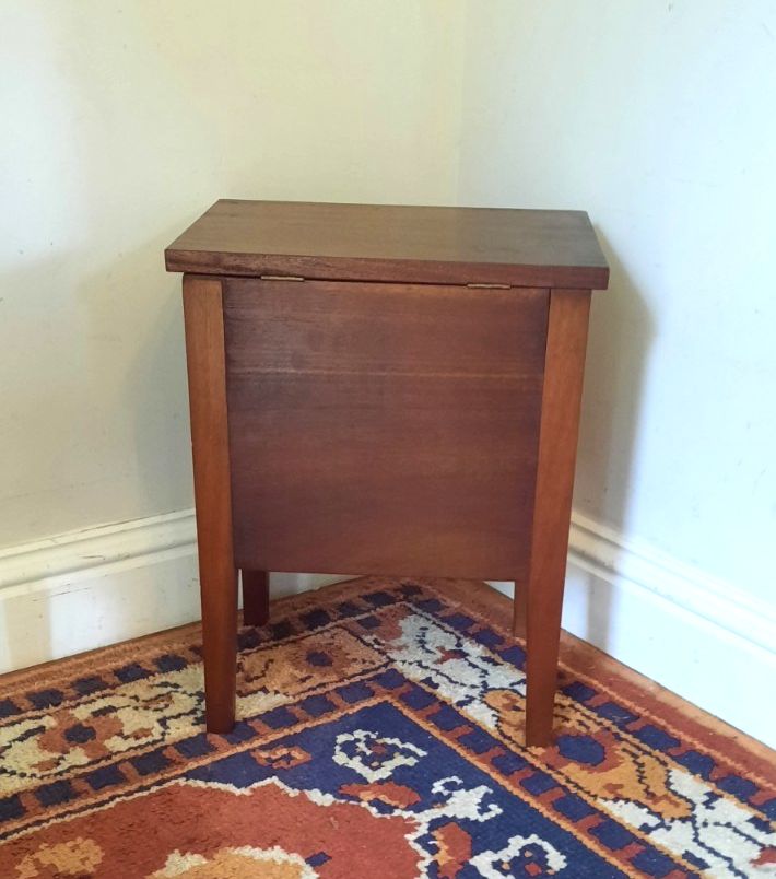 Vintage Solid Mahogany Sewing Box With Drawer Lamp Table Side Table Bedside photo buy