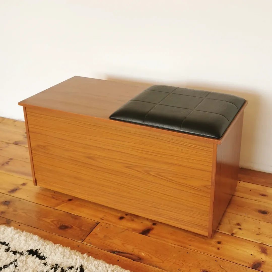 Vintage Mid Century Storage Chest Hallway Seat By Schreiber photo furniture