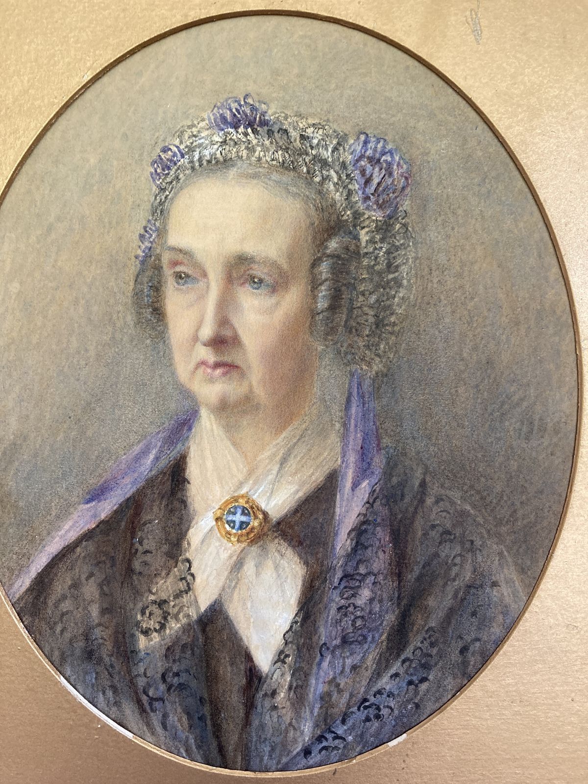 19th Century Watercolour Portrait Of  Eliza Tolme Brown photo Art