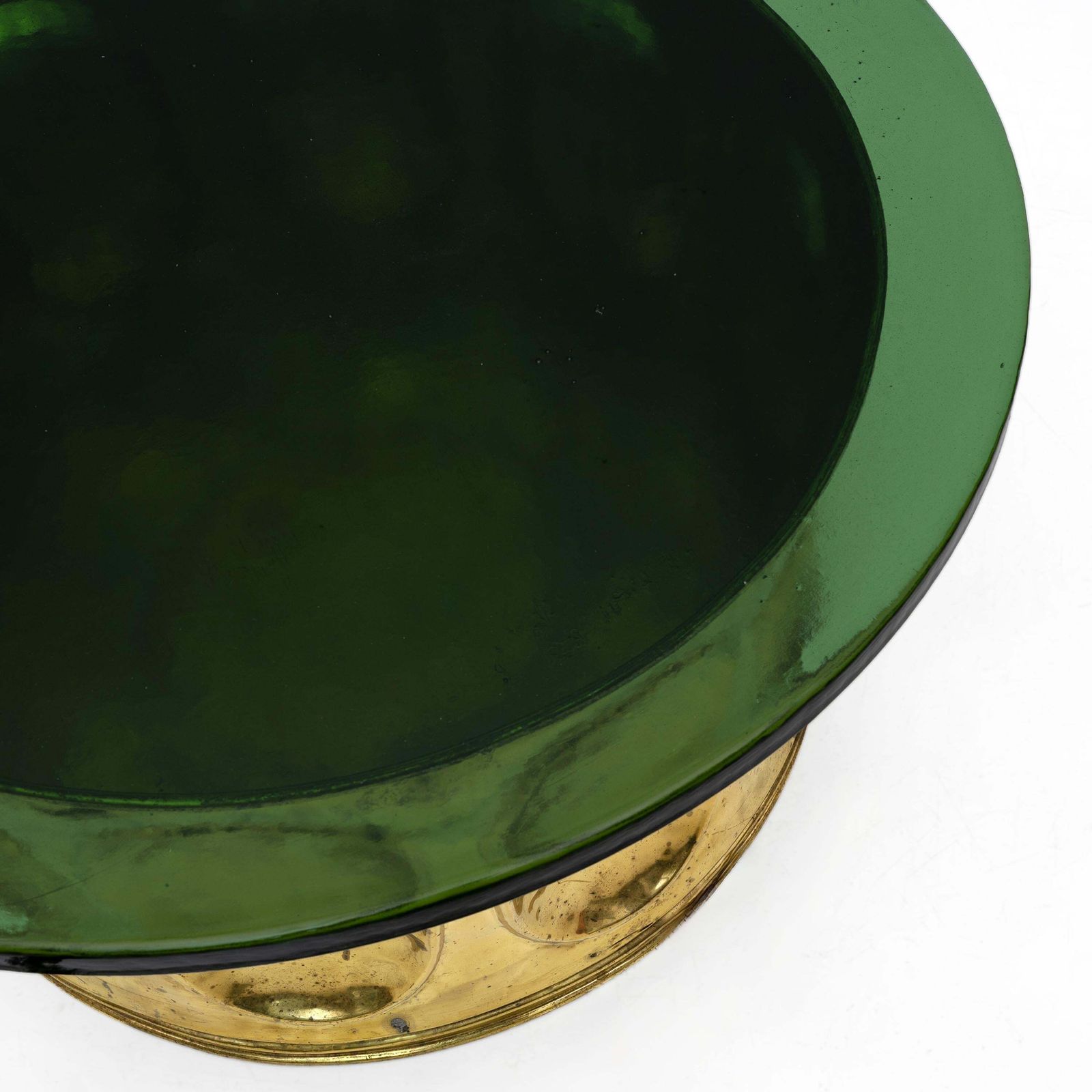 Mid Century Modern Italian Murano Glass And Brass Coffee Table, 1970s photo vinterior
