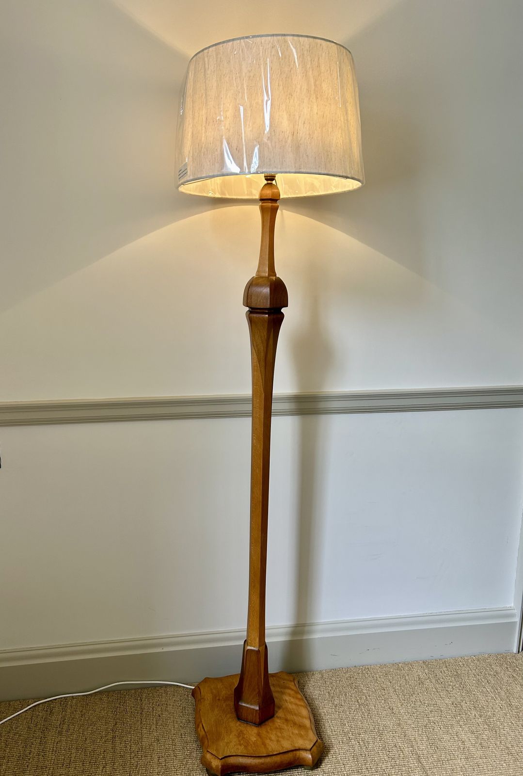 Art Deco Wood Marquetry Style Floor Lamp In Style Of  Heals photo furniture