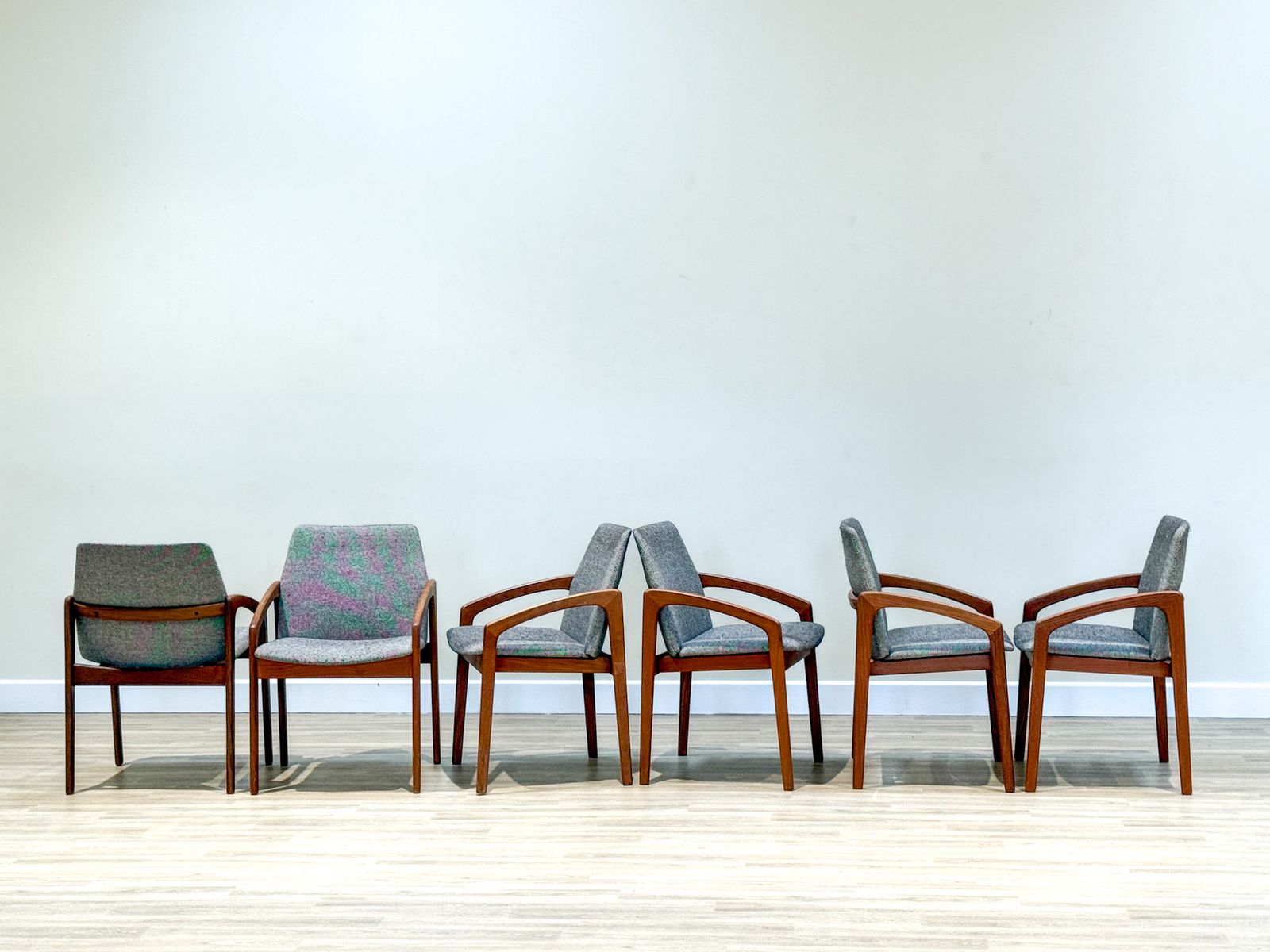 Set Of Danish Dining Chairs By Henning Kjaernulf For Korup Stolfabric Model 23. photo buy