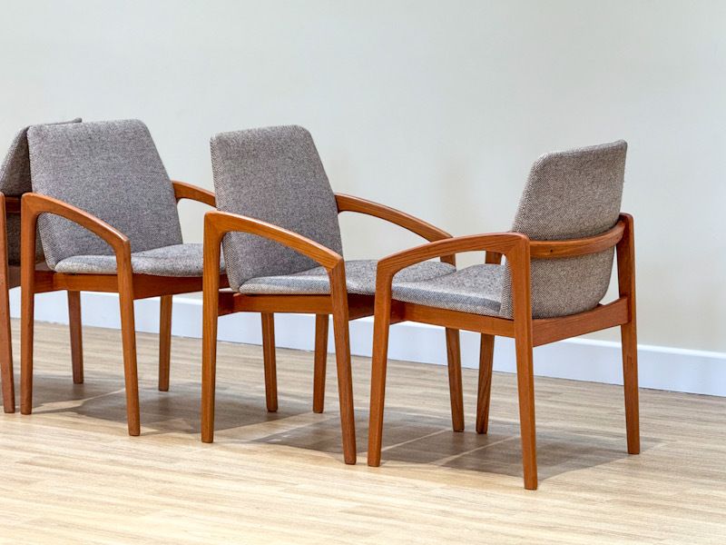 photo furniture Set Of Danish Dining Chairs By Henning Kjaernulf For Korup Stolfabric Model 23.