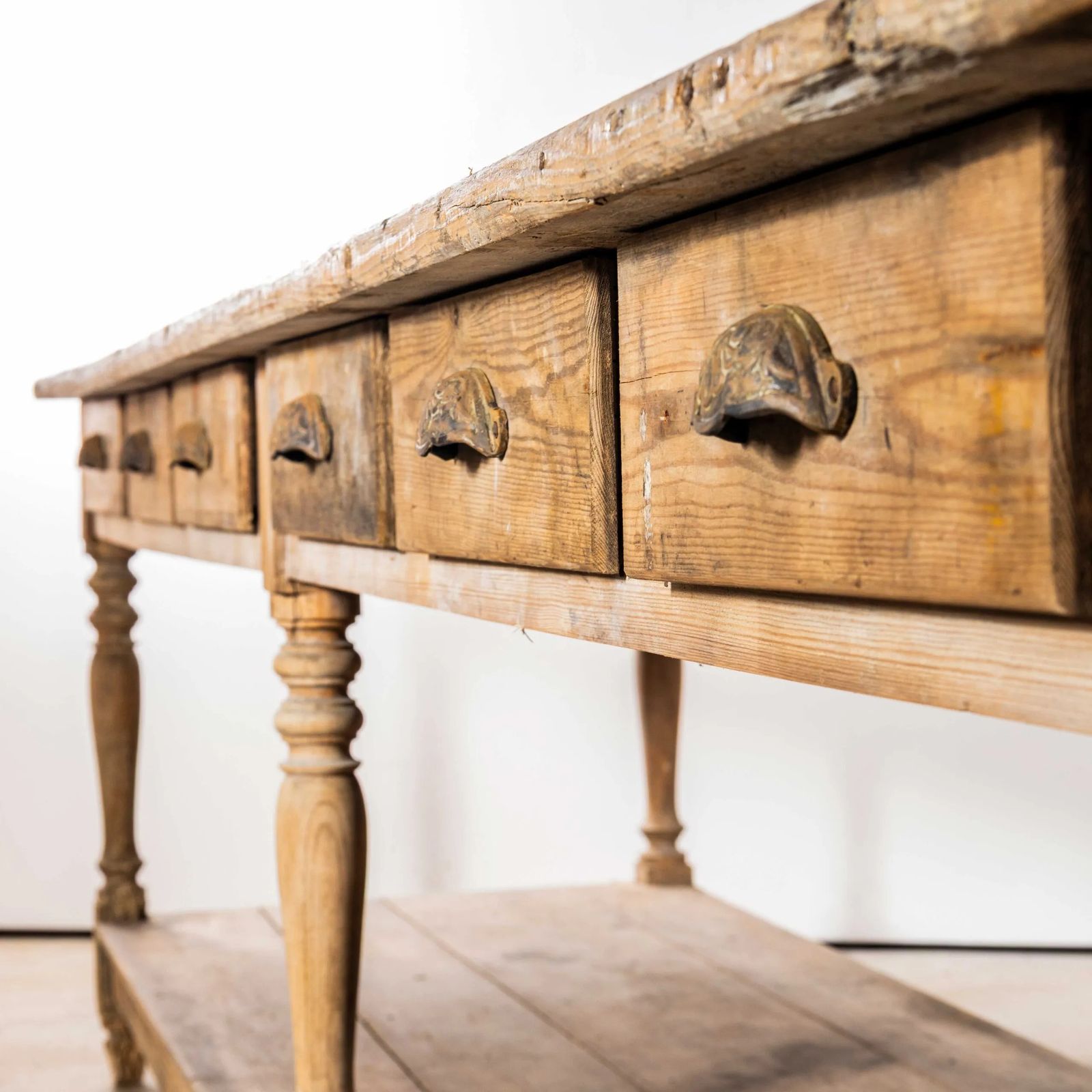1890’s Faded French Large Original Drapers Table photo Furniture
