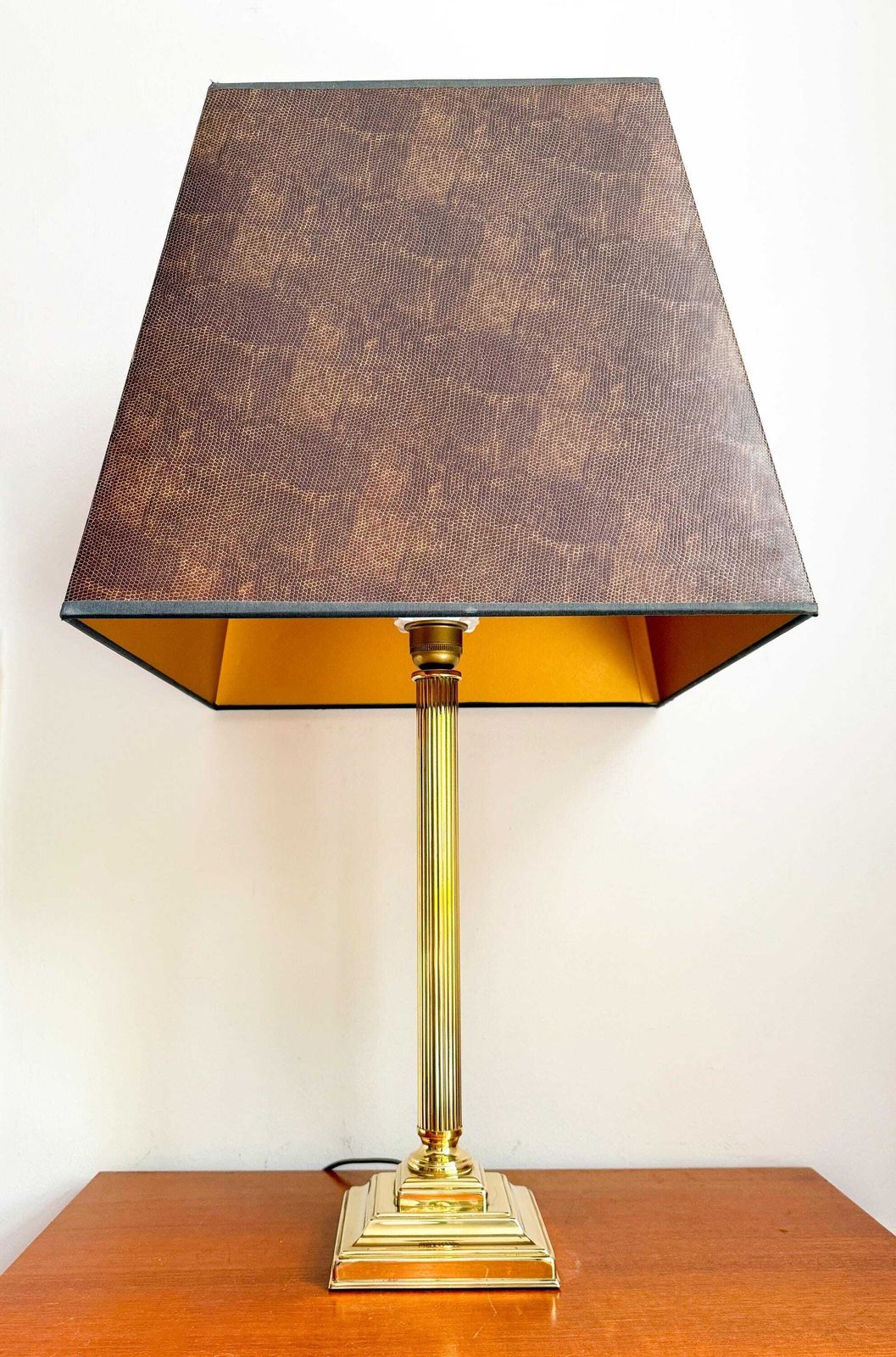 Vintage Messing Tafellamp XXL (74 cm / 29,13") | Hollywood Regency | Corinthian | jaren 60/70 | Herda Amsterdam photo furniture
