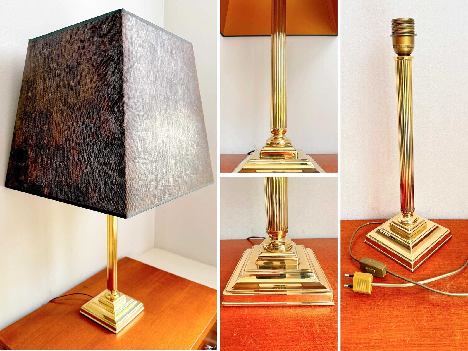 photo for sale Vintage Messing Tafellamp XXL (74 cm / 29,13") | Hollywood Regency | Corinthian | jaren 60/70 | Herda Amsterdam