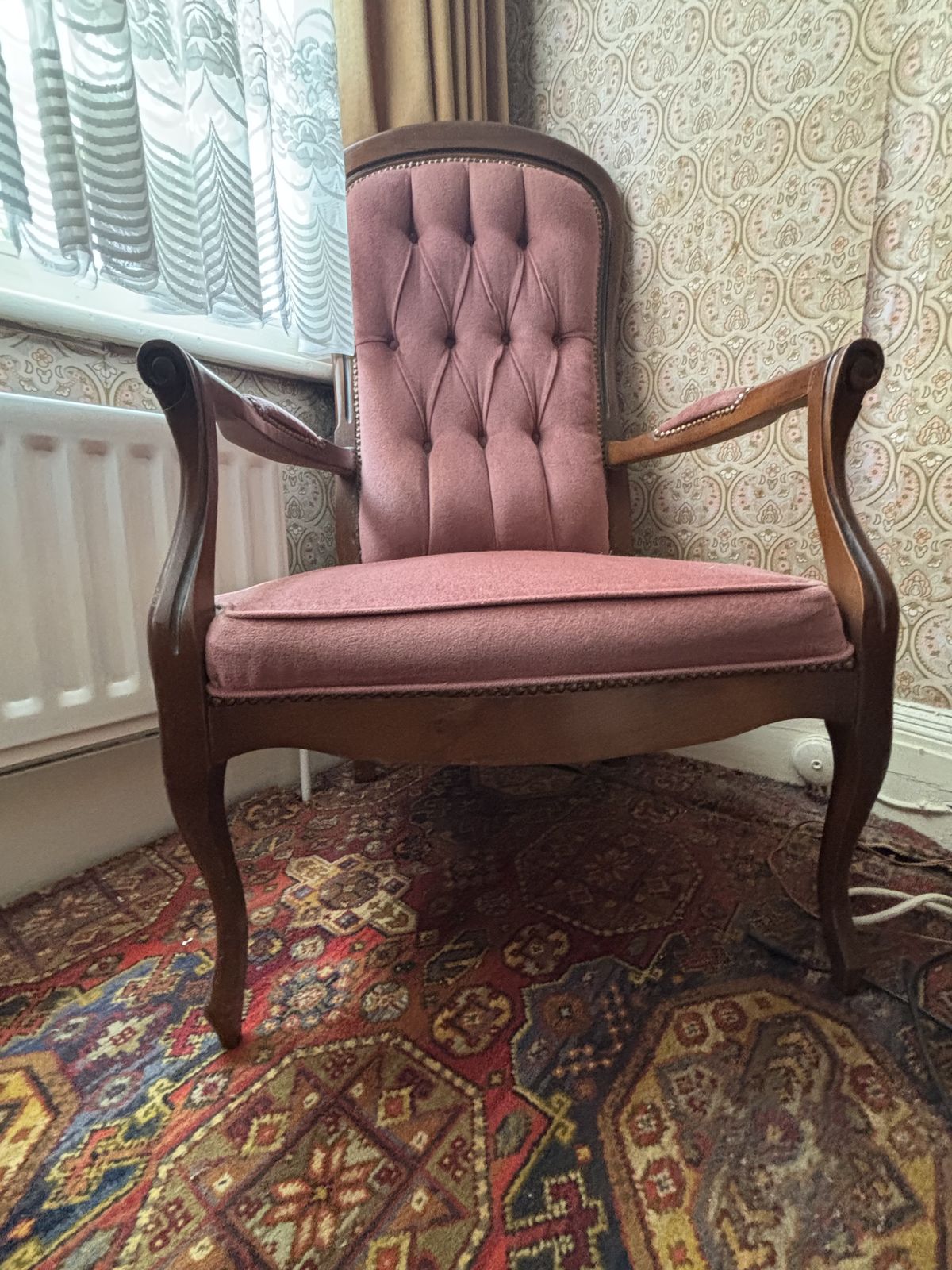 Vinted Velvet Lounge Chair, Mid 20th Century photo for sale
