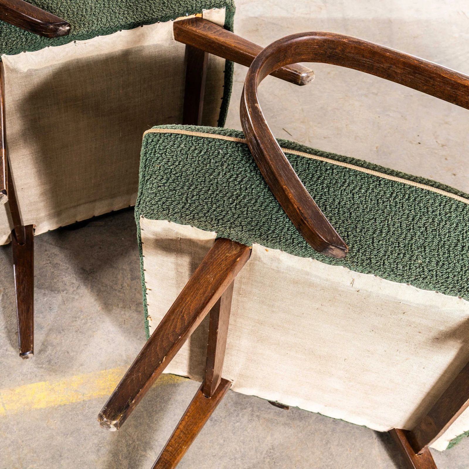 photo furniture 1950’s Jaroslav šmídek Original Armchairs In A Forest Jacquard – Sprung Seat