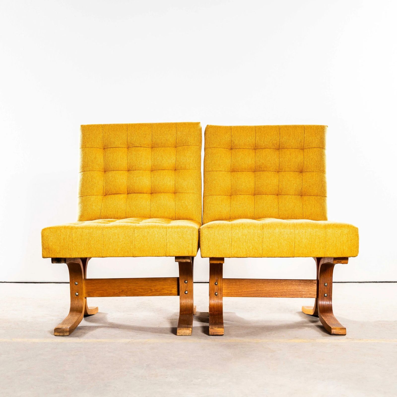 1970’s Ludvik Volak Sunflower Reupholstered Bratislava Side Chairs photo for sale