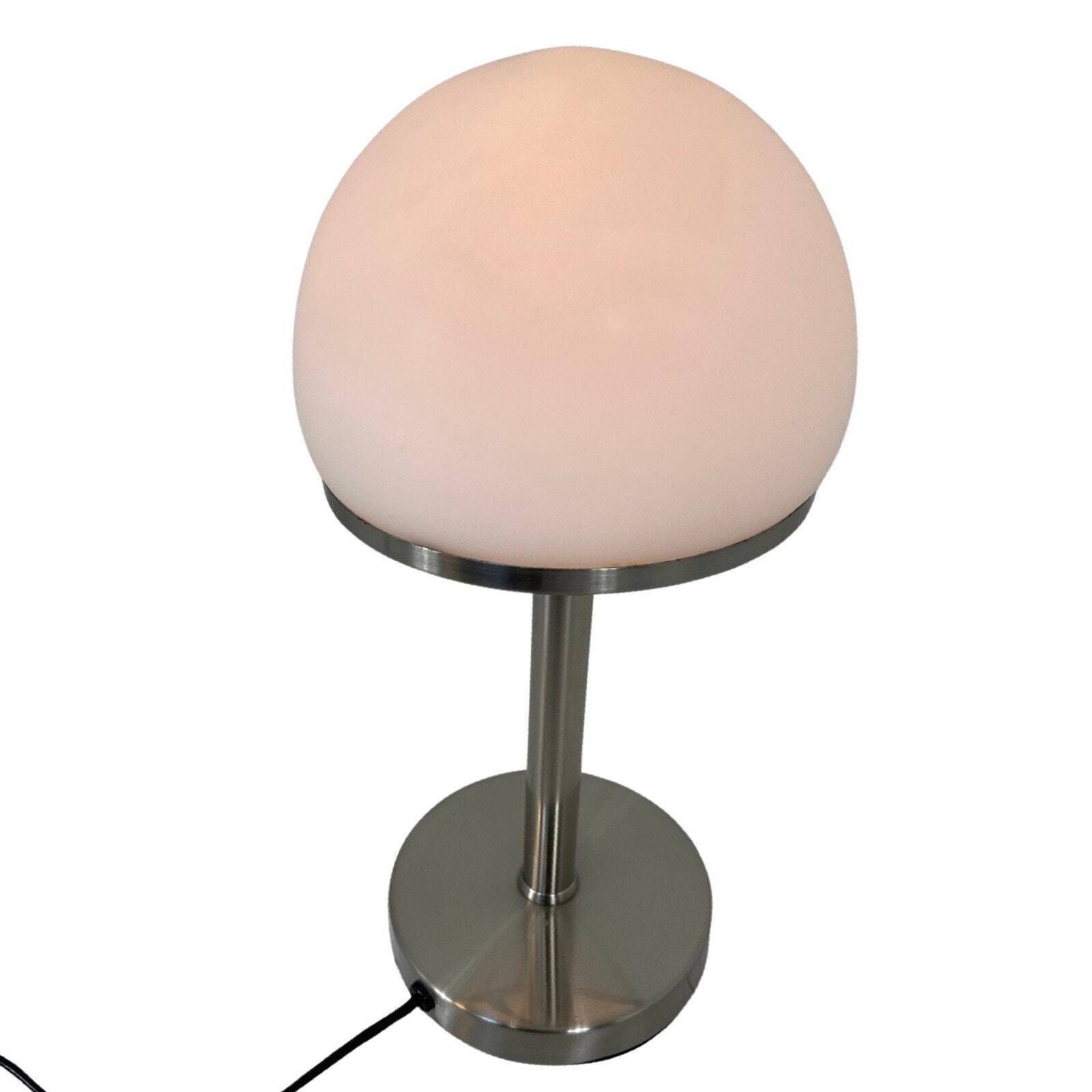 Bauhaus   Stainless Steel Table Lamp With Opaline Glass   In The Style Of Tecnolumen / Wagenfeld   Touch Activated Dimmer photo furniture