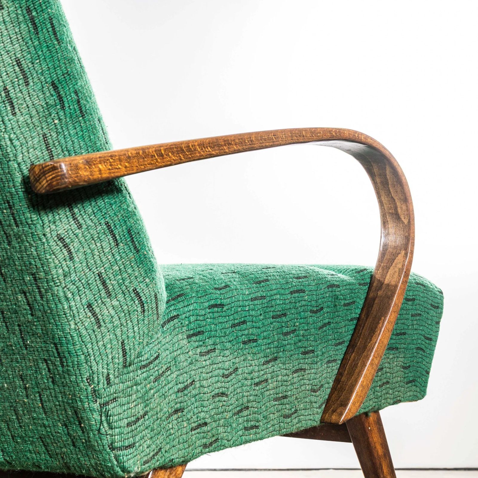 1950’s Jaroslav šmídek Original Armchairs In A Geometric Slub Jacquard – Sprung Seat photo Furniture