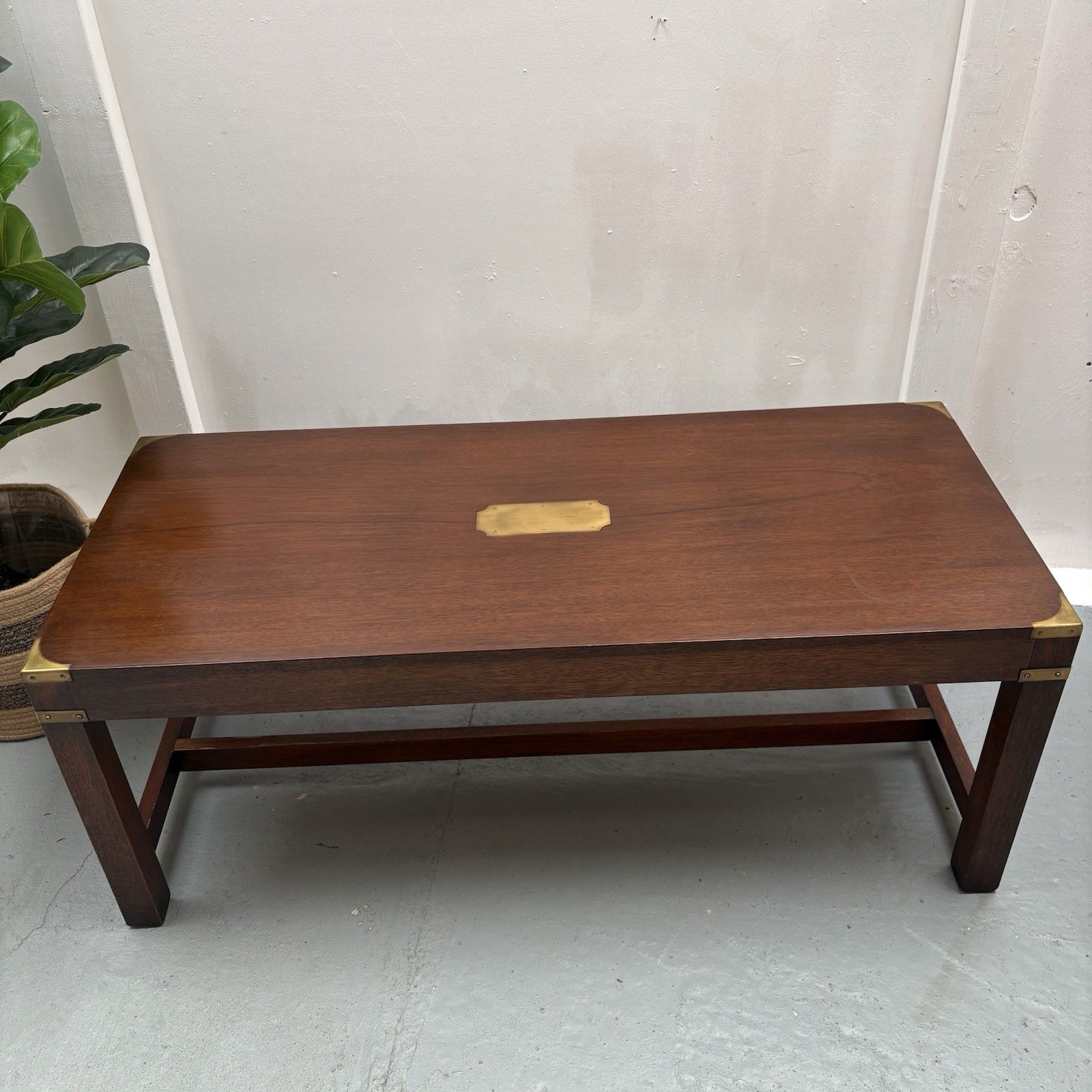 Vintage 1950s Bevan Funnel Military Campaign Reproduction Occasional Side Table photo furniture