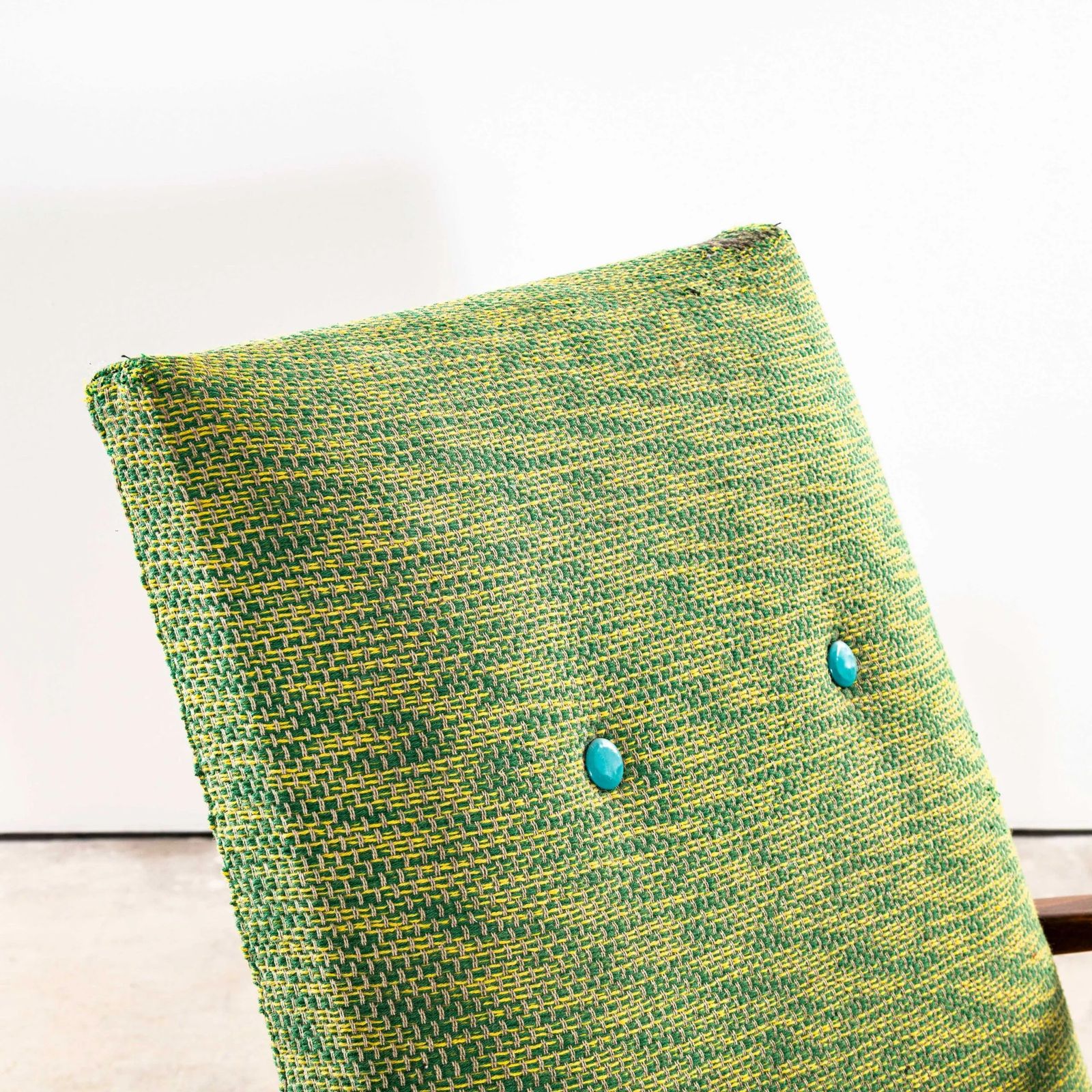 1950’s Jaroslav šmídek Original Armchairs In A Lime Heavy Geometric Weave Fabric With Sprung Seat photo vintage