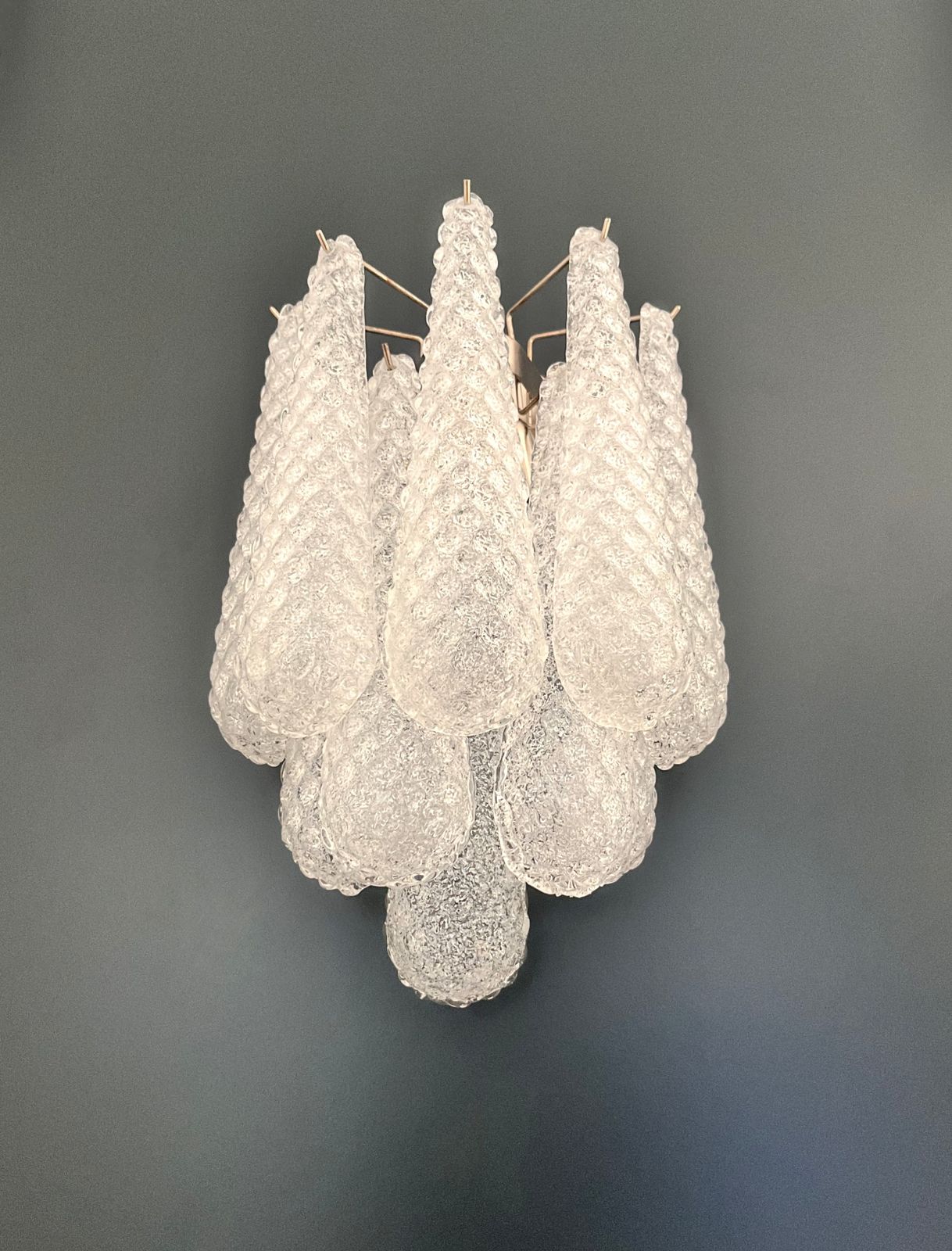 photo furniture Pair Of Vintage Glass Petals Drop Wall Sconces