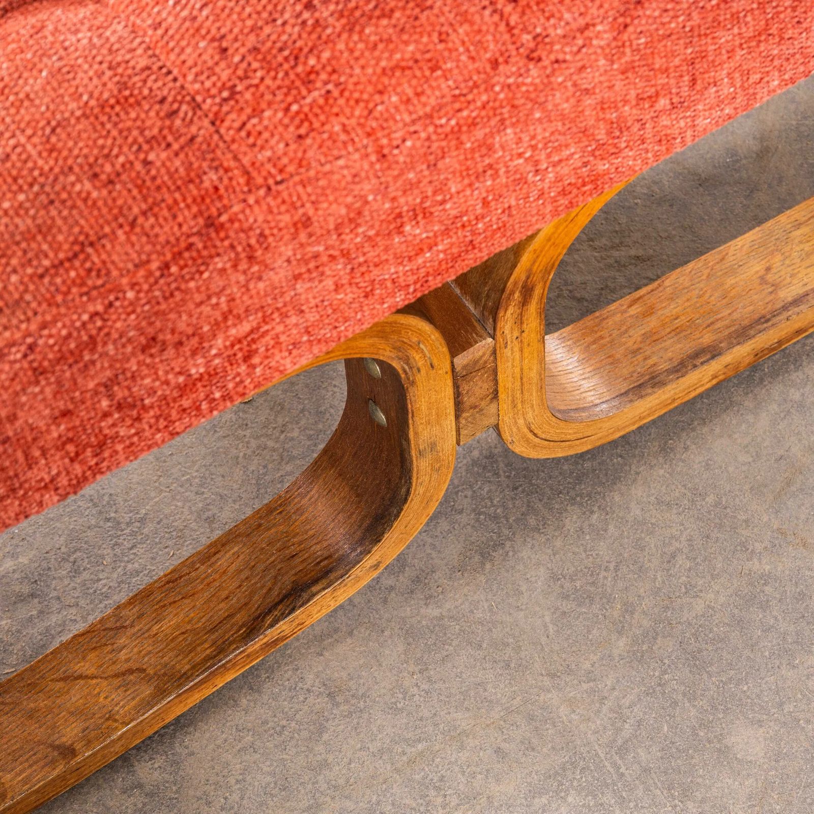 photo furniture 1970’s Ludvik Volak Coral Slubbed Weave Reupholstered Bratislava Side Chairs