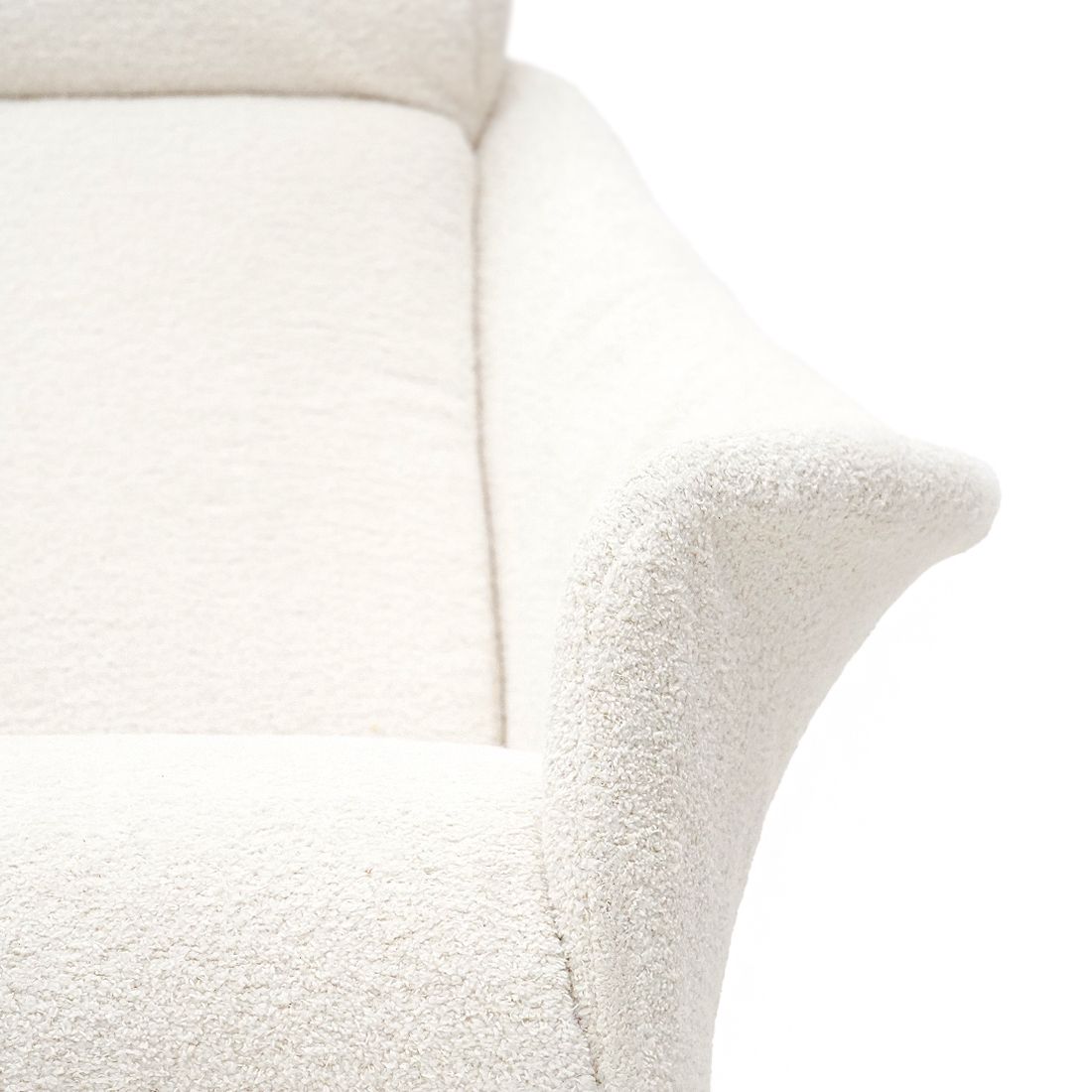 photo vinterior Pair Of White Bouclé Armchairs, 1950s
