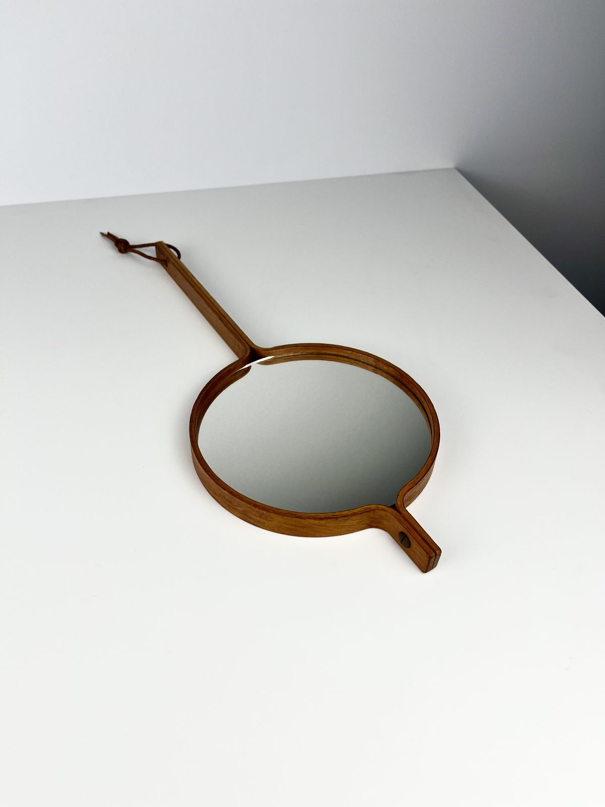 Bech & Starup Bent Plywood Hand Mirror, Danish 1960s photo for sale