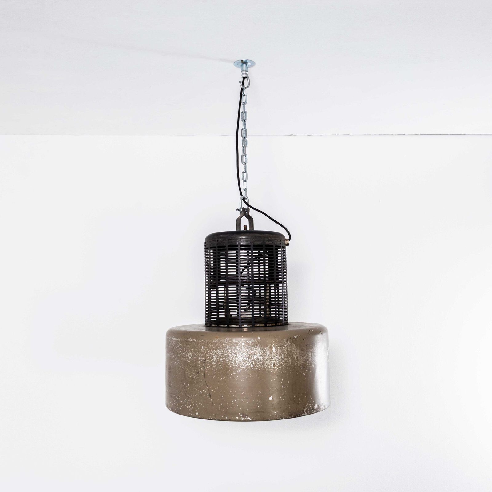 1970’s Large Holophane Industrial Pendant Lamps With Grill Top photo 1074.0