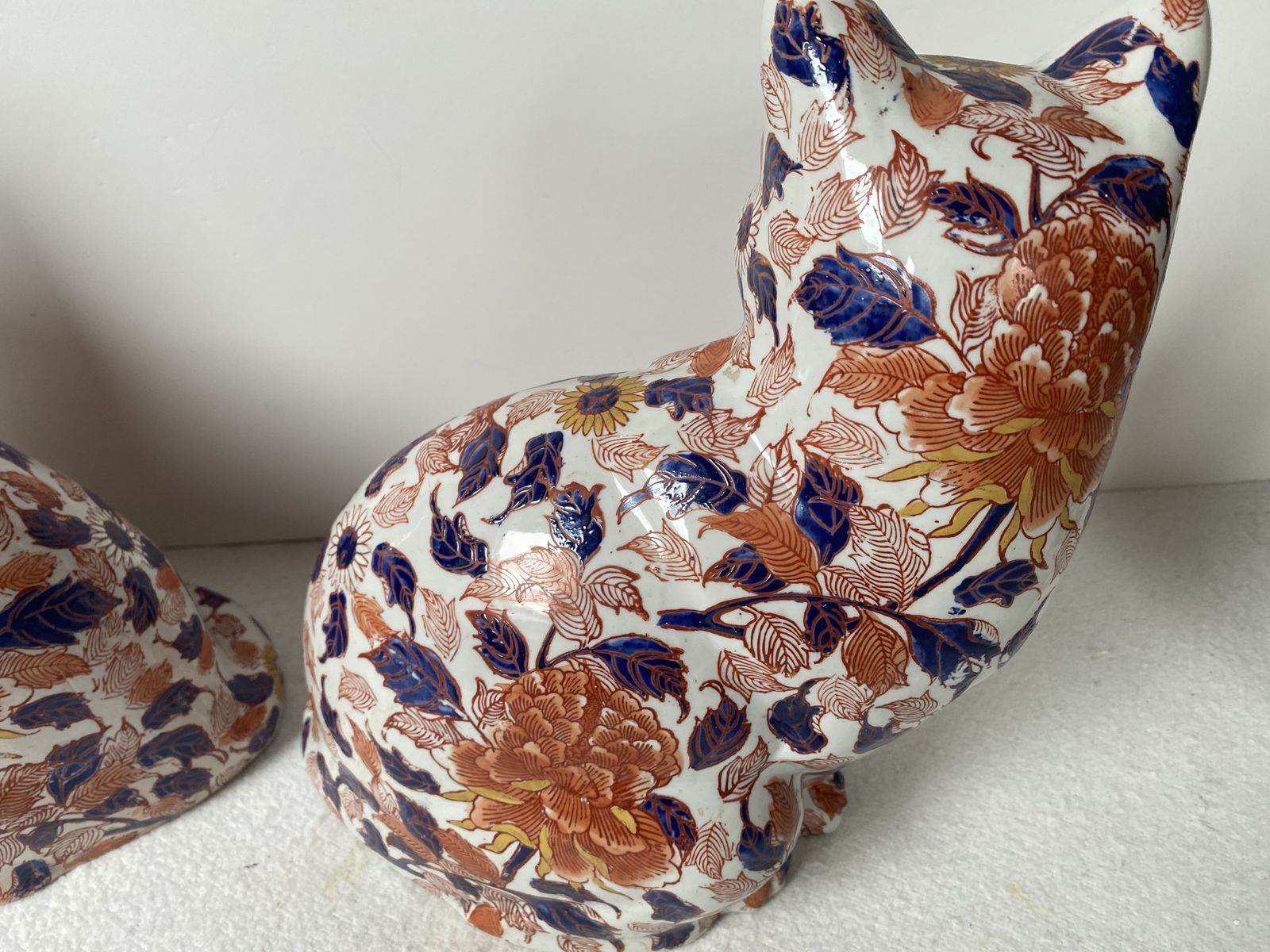 Antique Japanese Imari Pair Of Cats, 19th Century Meiji Period Rare photo furniture