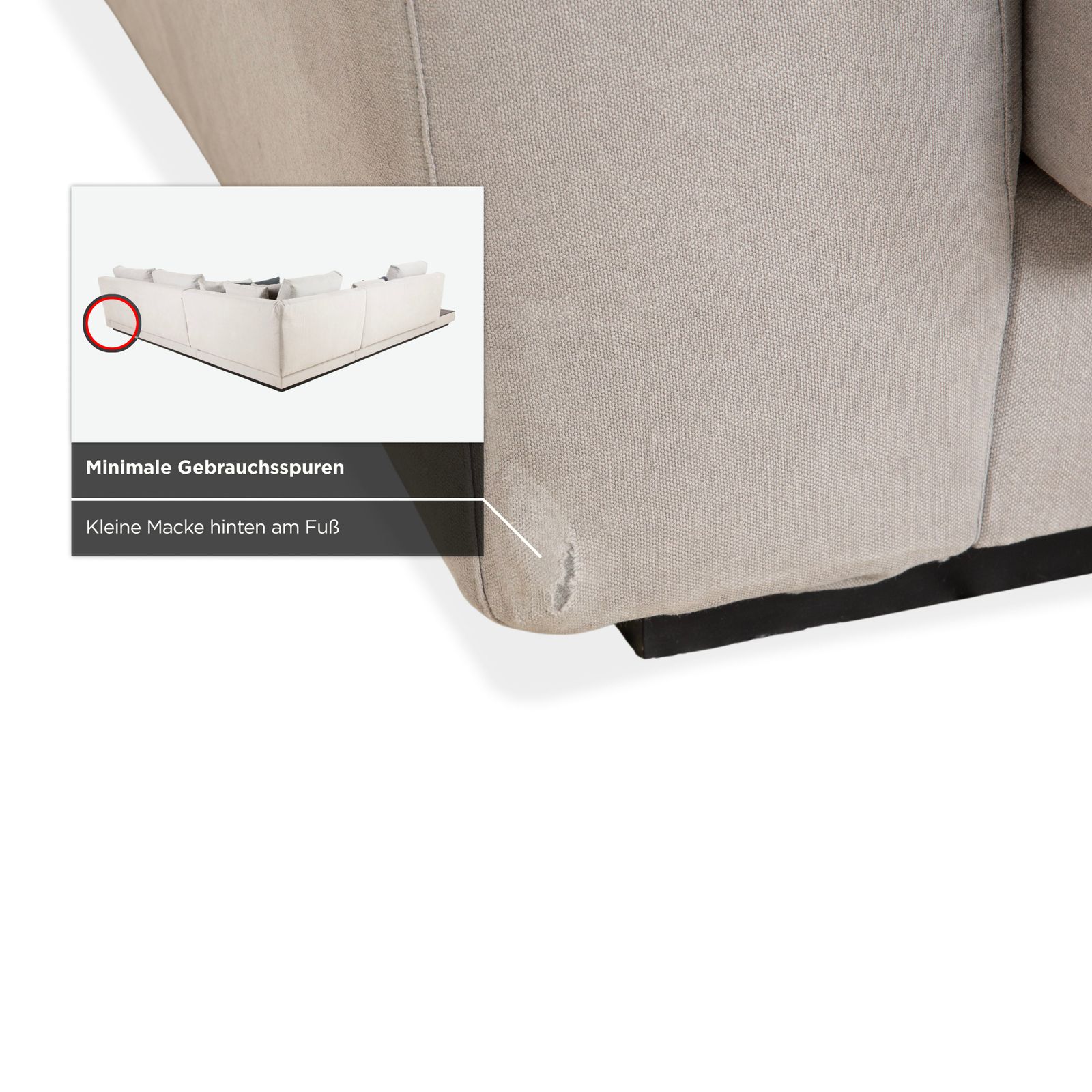photo for sale Canapé d'angle Walter Knoll Grand Suite en tissu gris clair et cuir