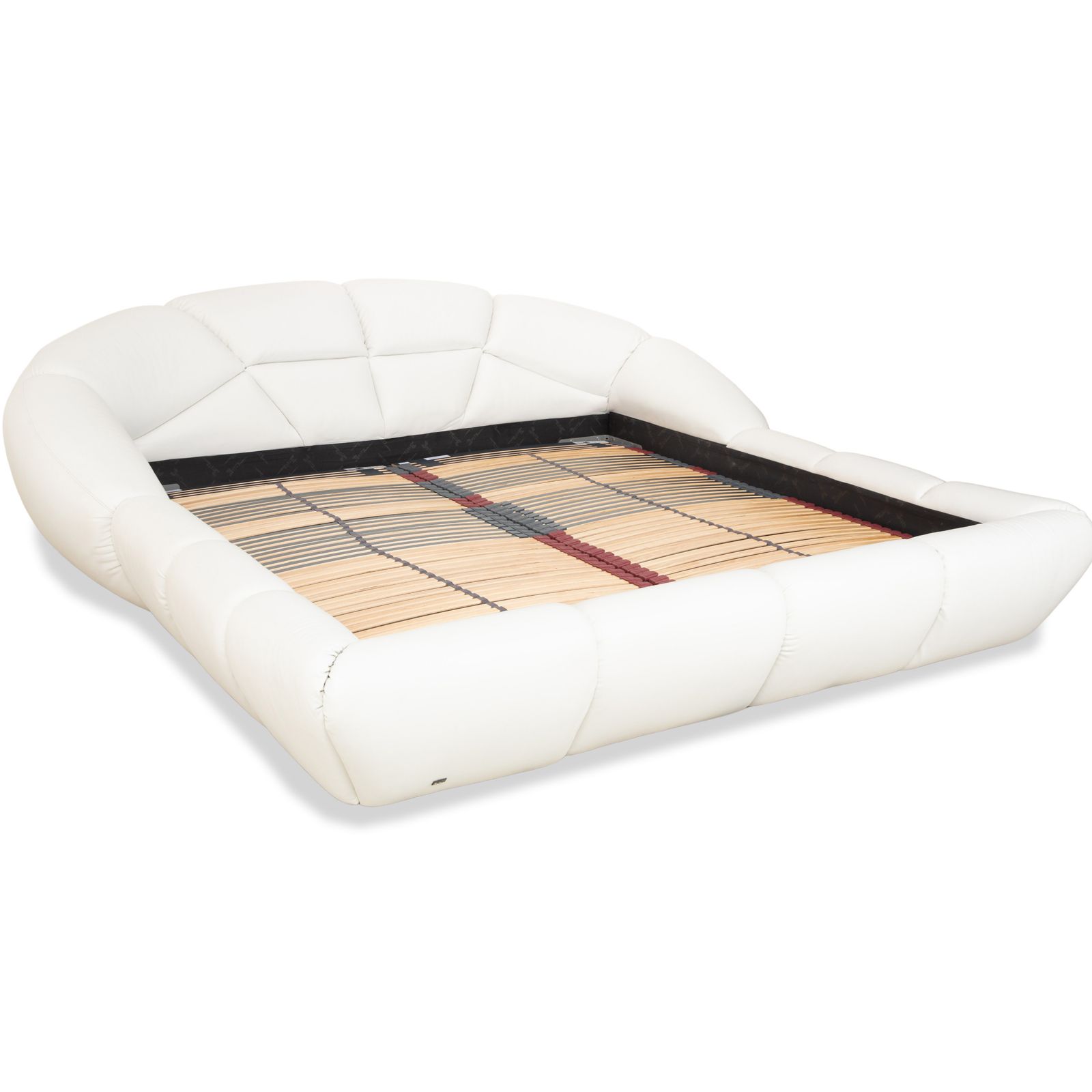 Bretz Rubber Leather Bed White Cream 200x200