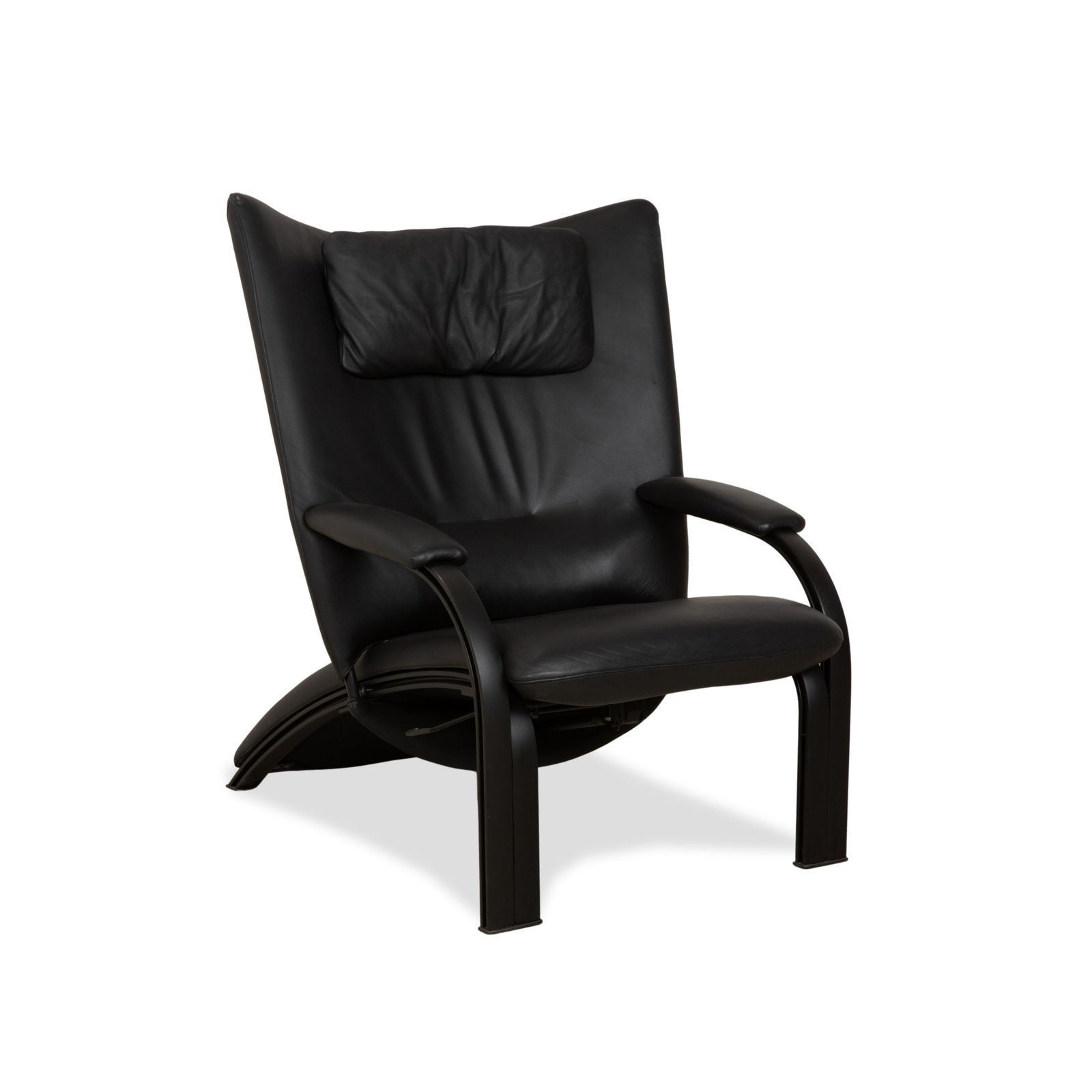 Fauteuil Wk Wohnen Spot 698 en cuir noir, fonction manuelle