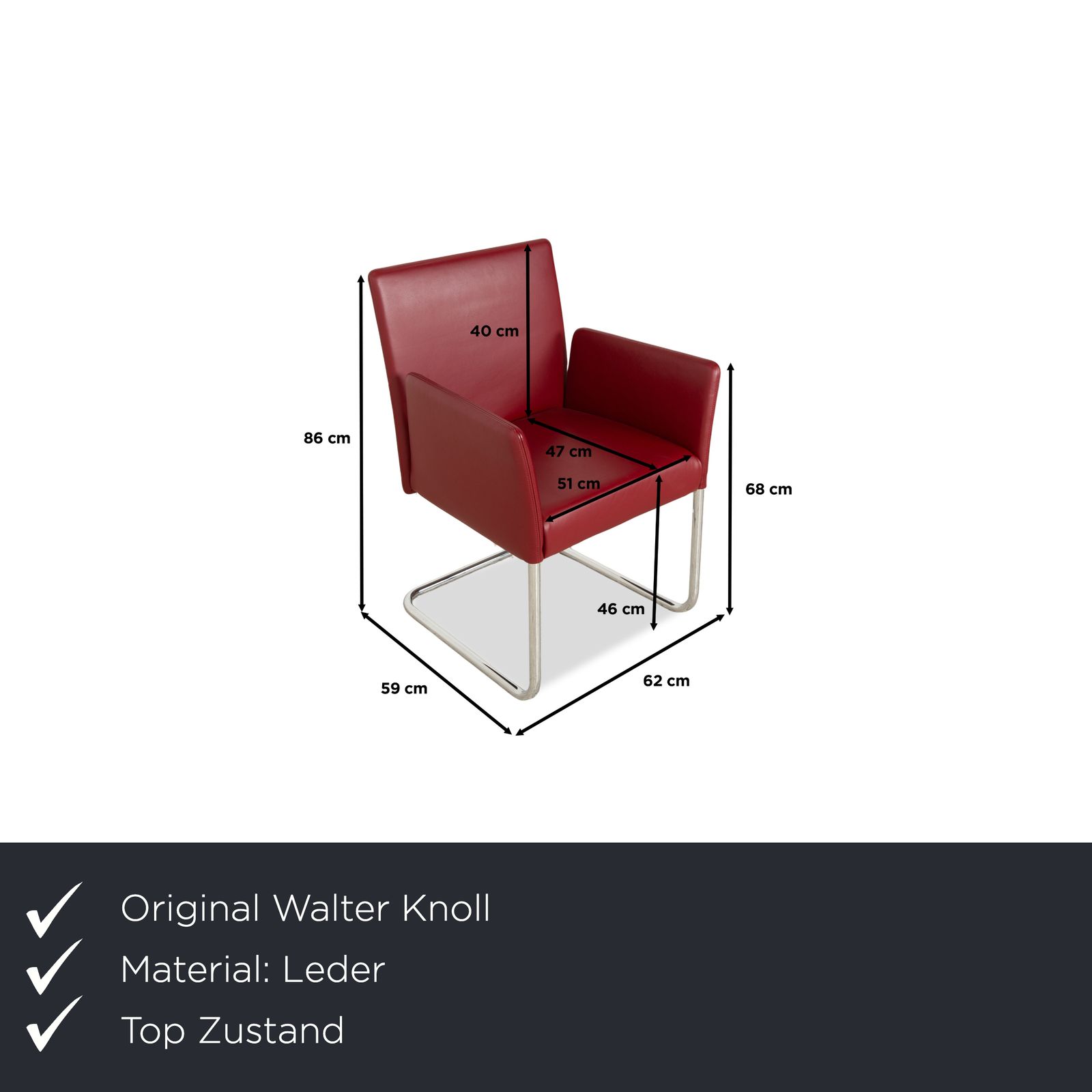 Set Van 8 Walter Knoll Jason Leren Stoelen Rood Vrijdragend photo furniture
