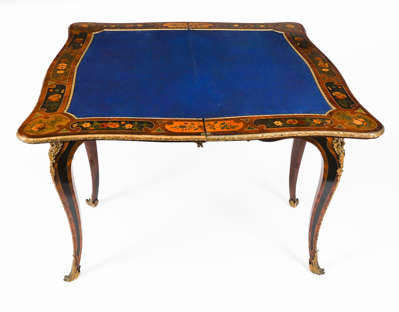 French Louis Revival Floral Marquetry Console 19th C photo for sale
