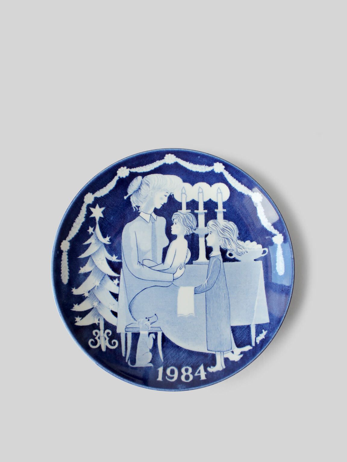 Stig Lindberg "Jultallrik" Christmas Porcelain Plate For Gustavsberg, 1984s, Sweden