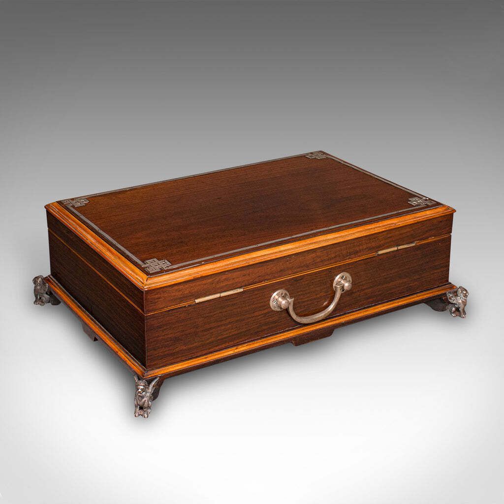 Antique Presentation Insignia Box, Italian, Campaign Chest, Victorian, C.1900 photo vintage