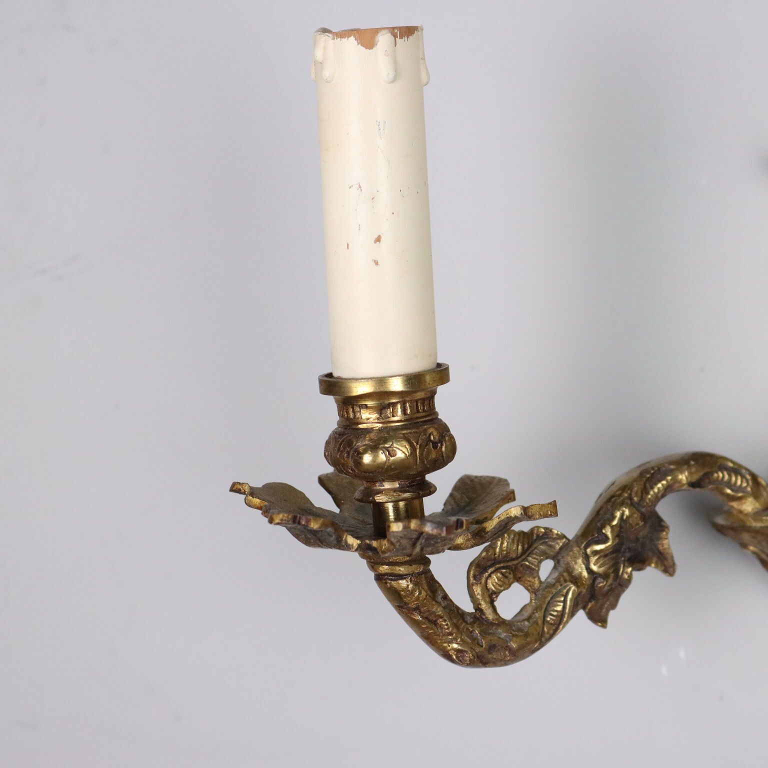 Pair Of Antique Wall Lamps Bronze Italy XX Century photo 330.0