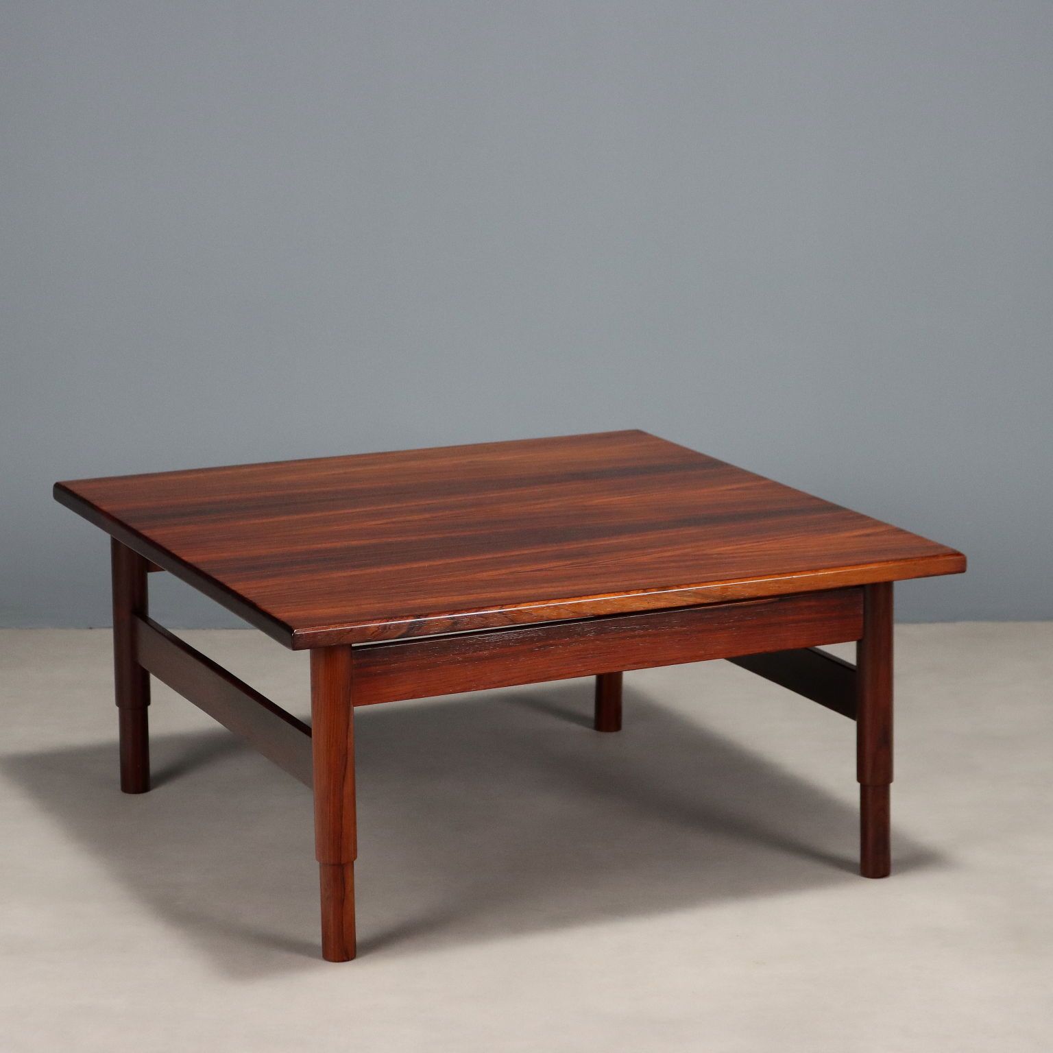 Vintage Coffee Table Exotic Wood Veneer Design Italy 1960s