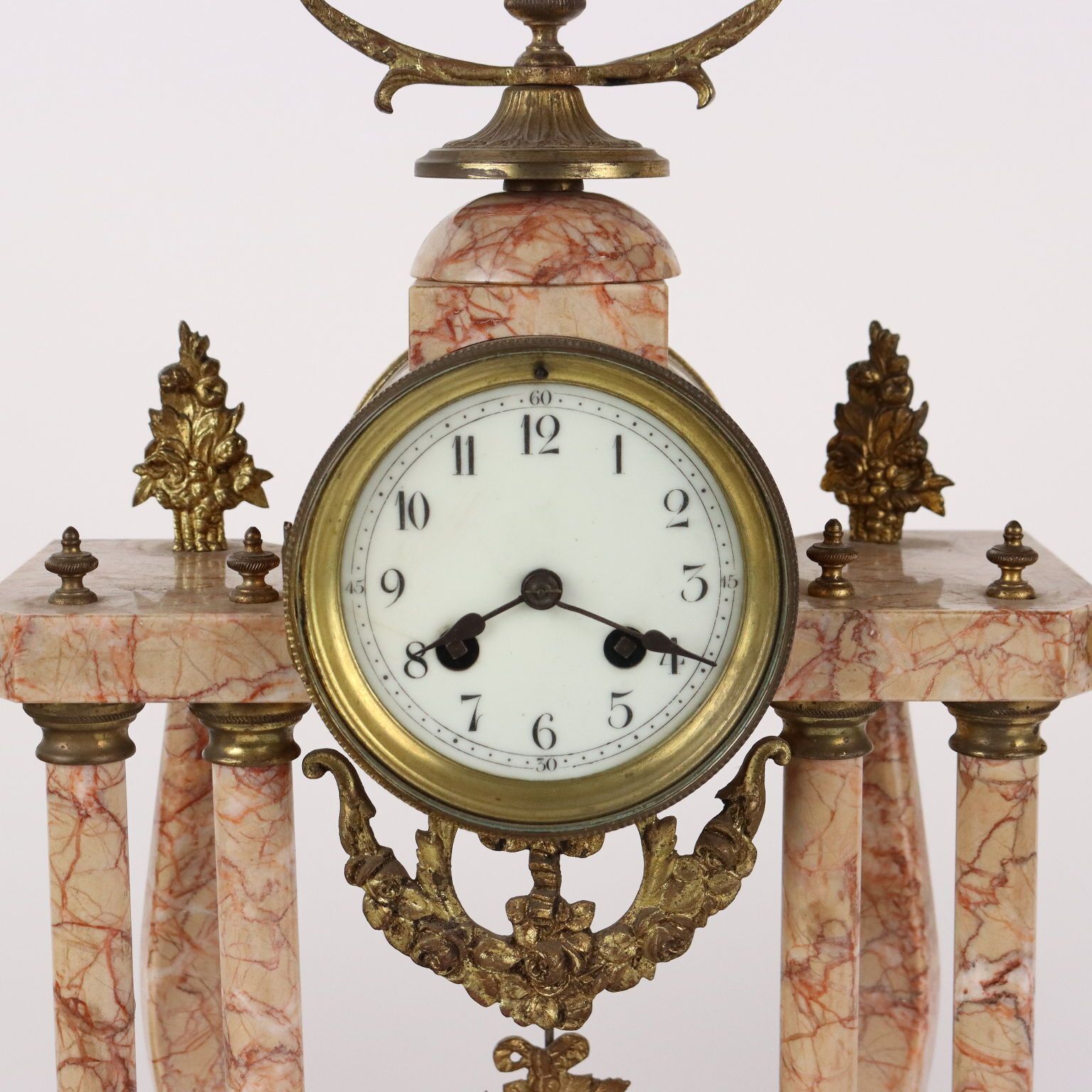 Antique Chimney Tryptique Bronze Marble France XX Century photo for sale