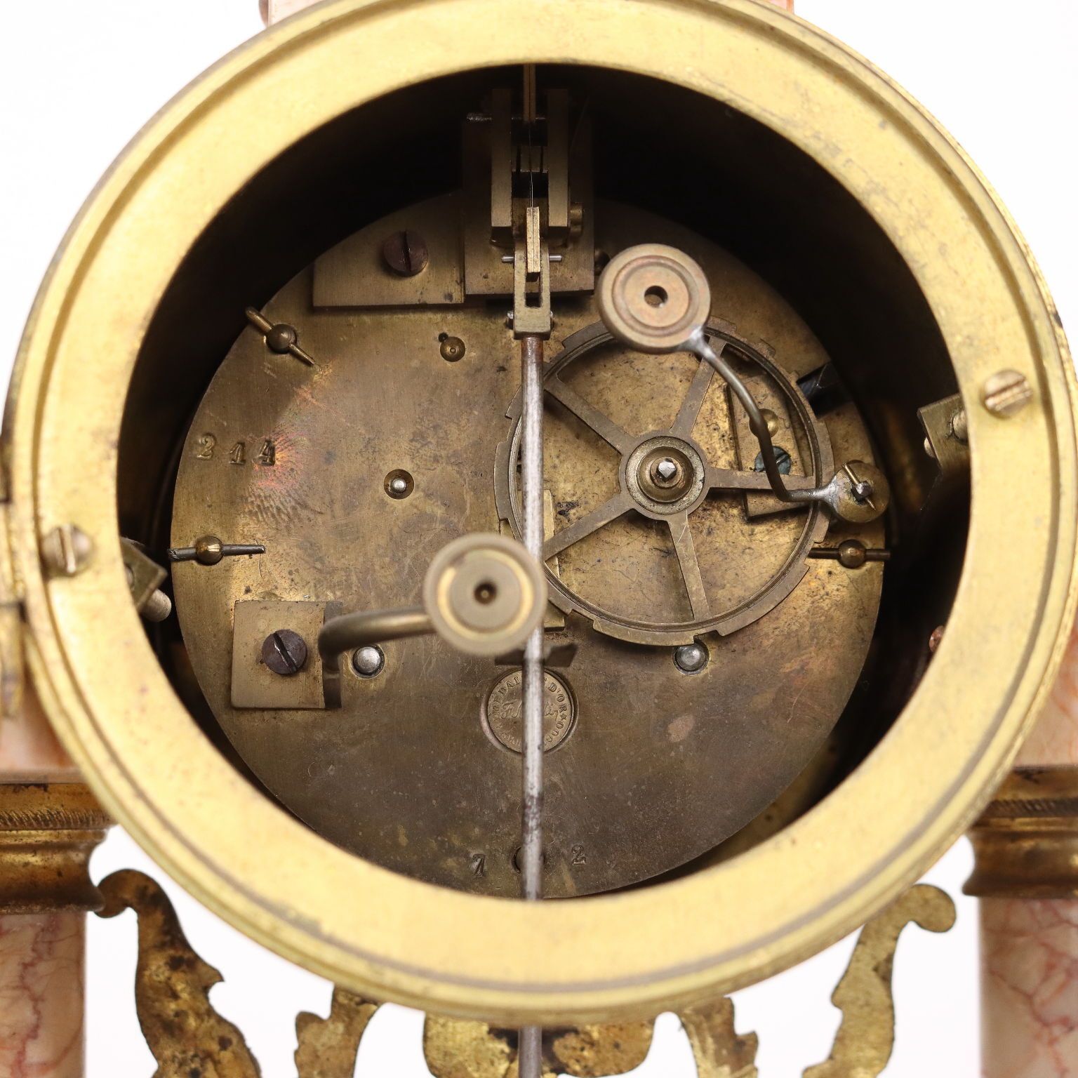 photo furniture Antique Chimney Tryptique Bronze Marble France XX Century