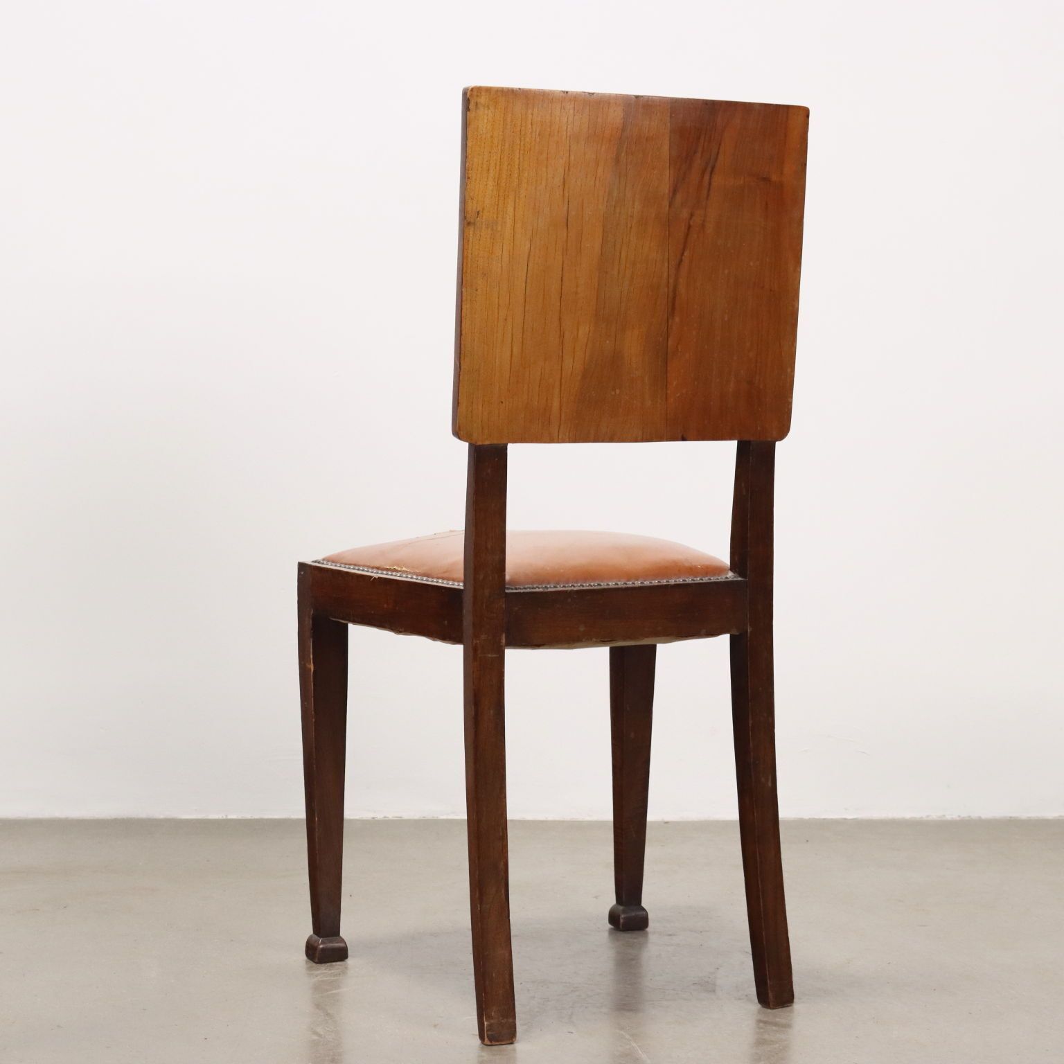 Vintage Chairs Beech Burl Veneer Leatherette Design Italy 1940s photo buy