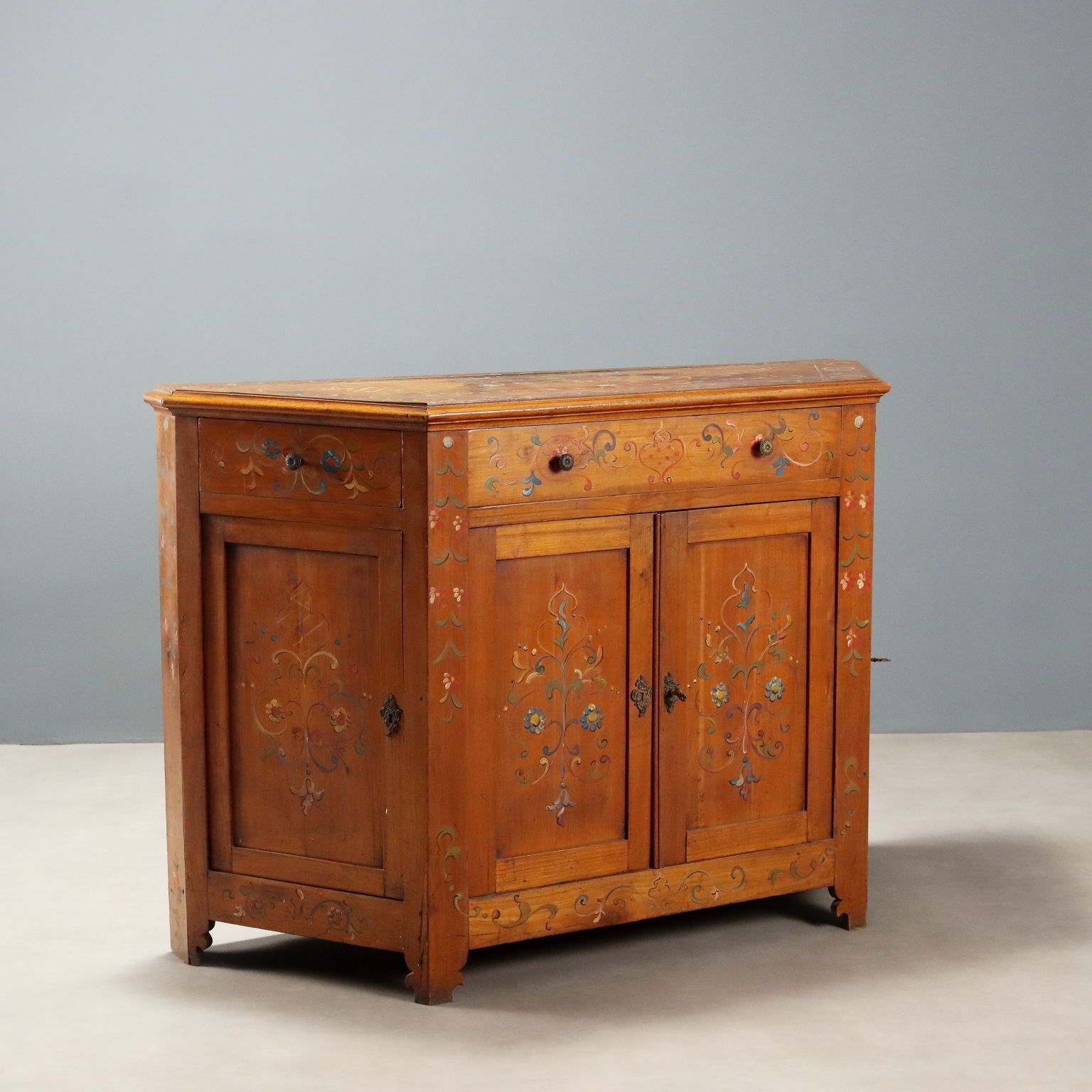 Antique Cupboard Cherrywood Drawers Italy XIX Century