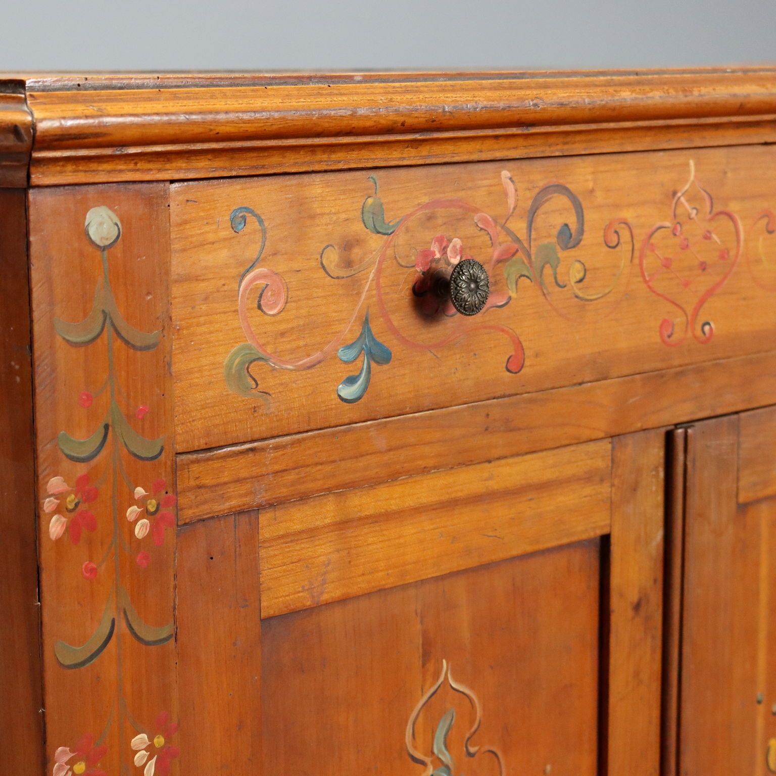 Antique Cupboard Cherrywood Drawers Italy XIX Century photo for sale