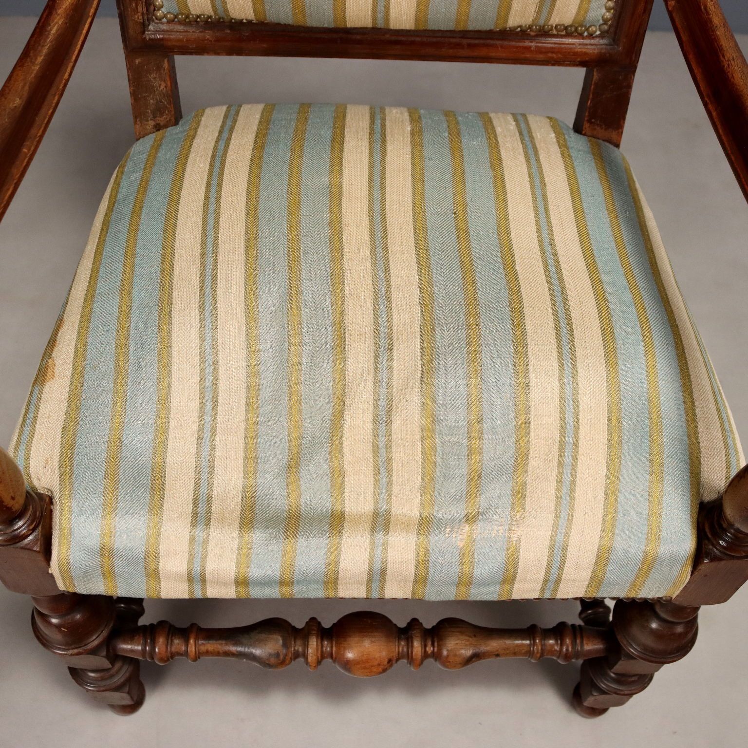 Armchair Baroque Style Walnut Padding XIX Century photo vinterior